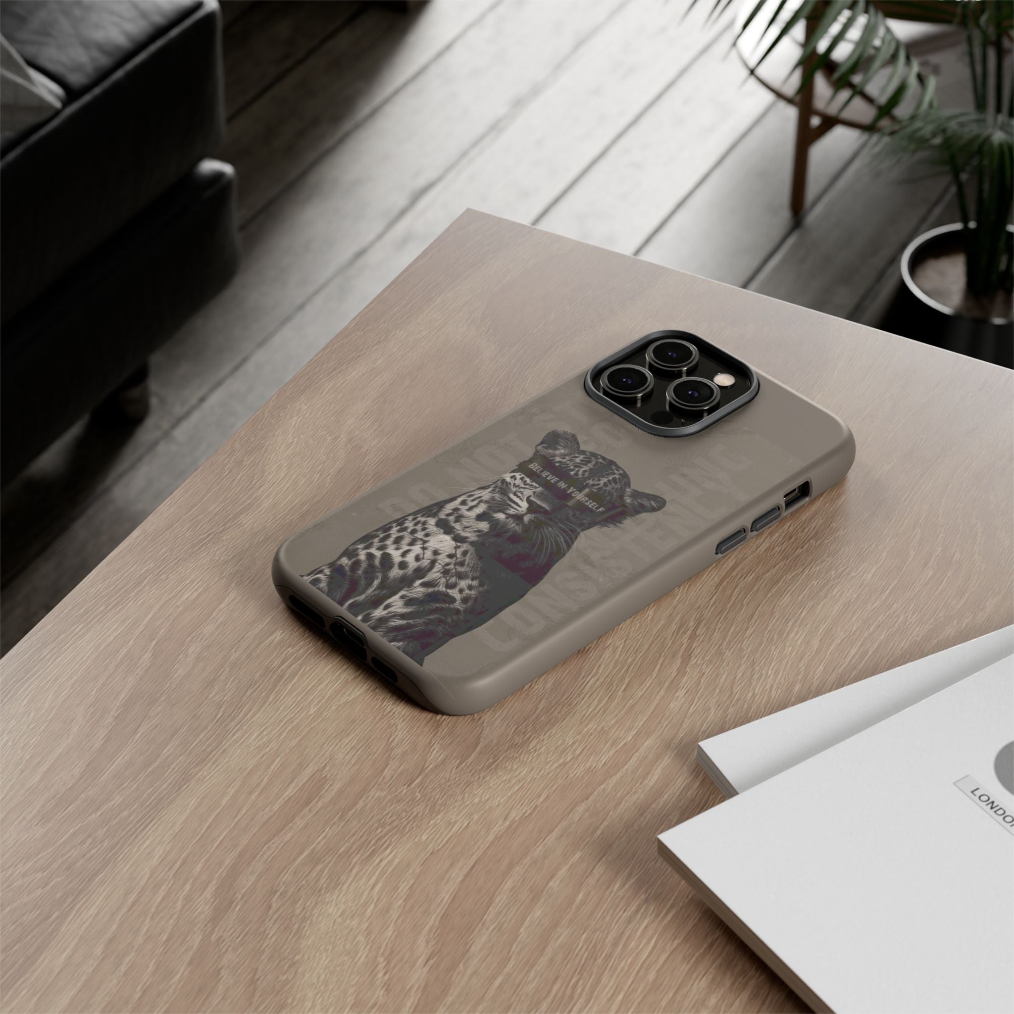 Leopard 'Believe in Yourself' Tough Phone Case
