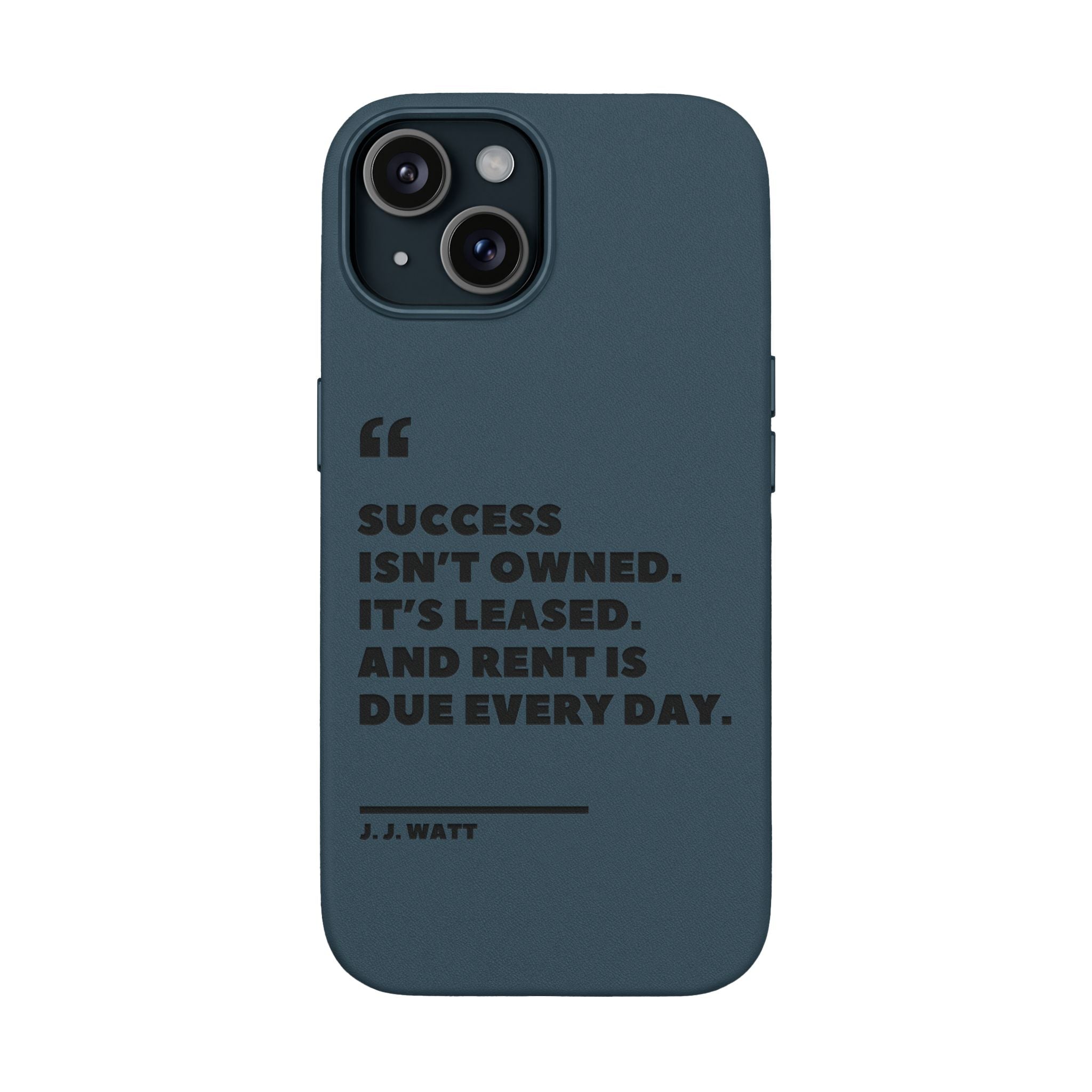 "Success Isn't Owned" Engraved PU Leather Phone Case
