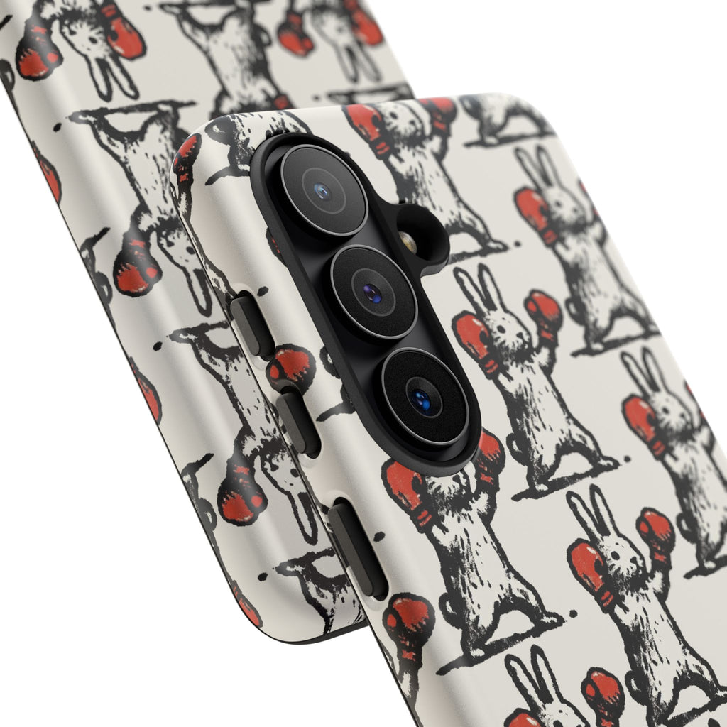 Playful Boxing Bunny Pattern Tough iPhone Case