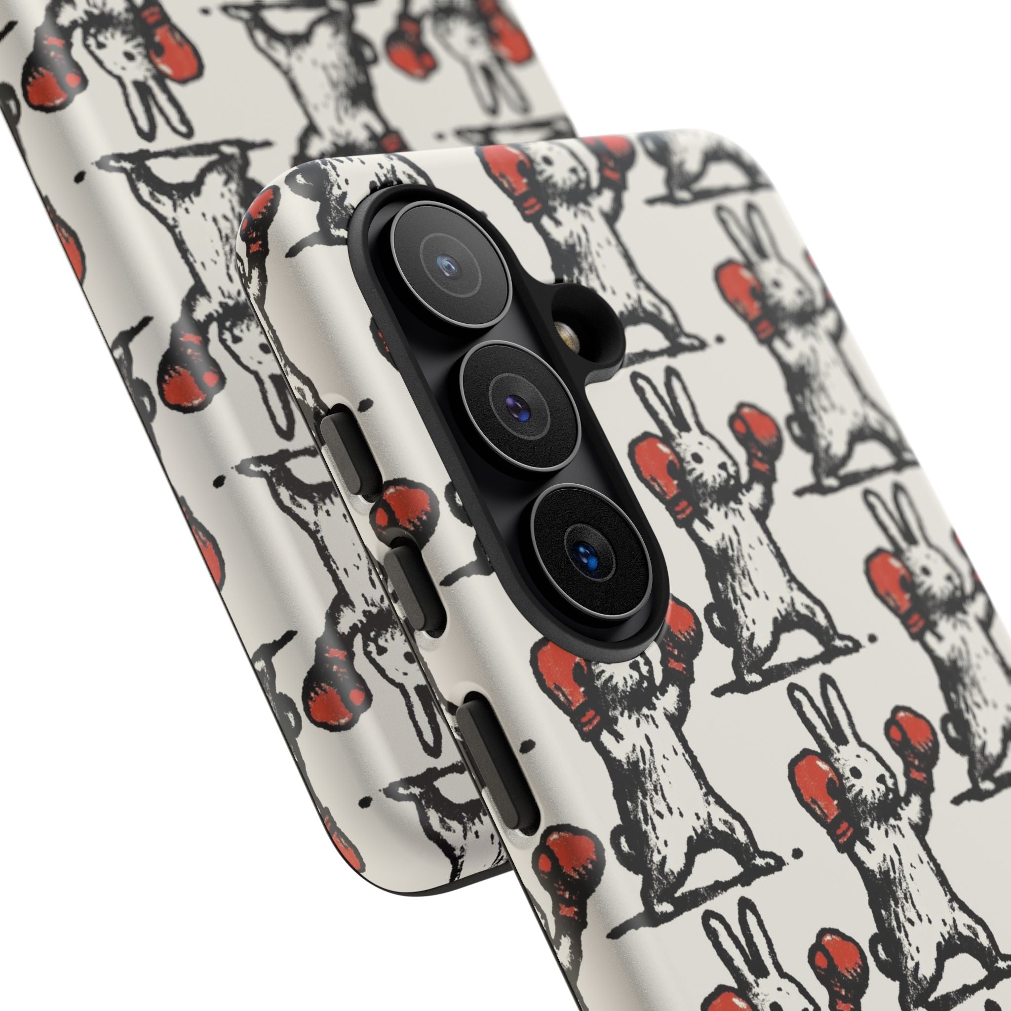 Playful Boxing Bunny Pattern Tough iPhone Case