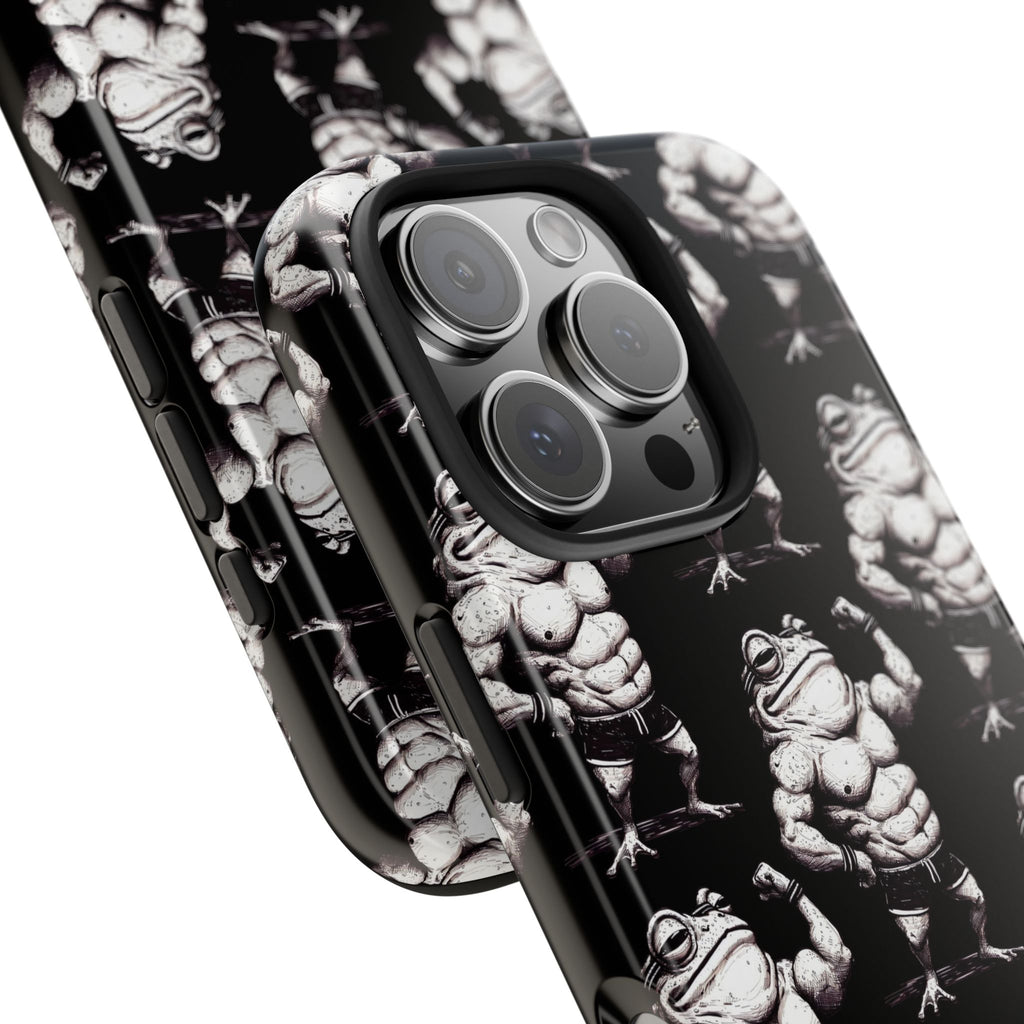 Frog Muscle Pattern Phone Case — Tough Black Protective iPhone Cover
