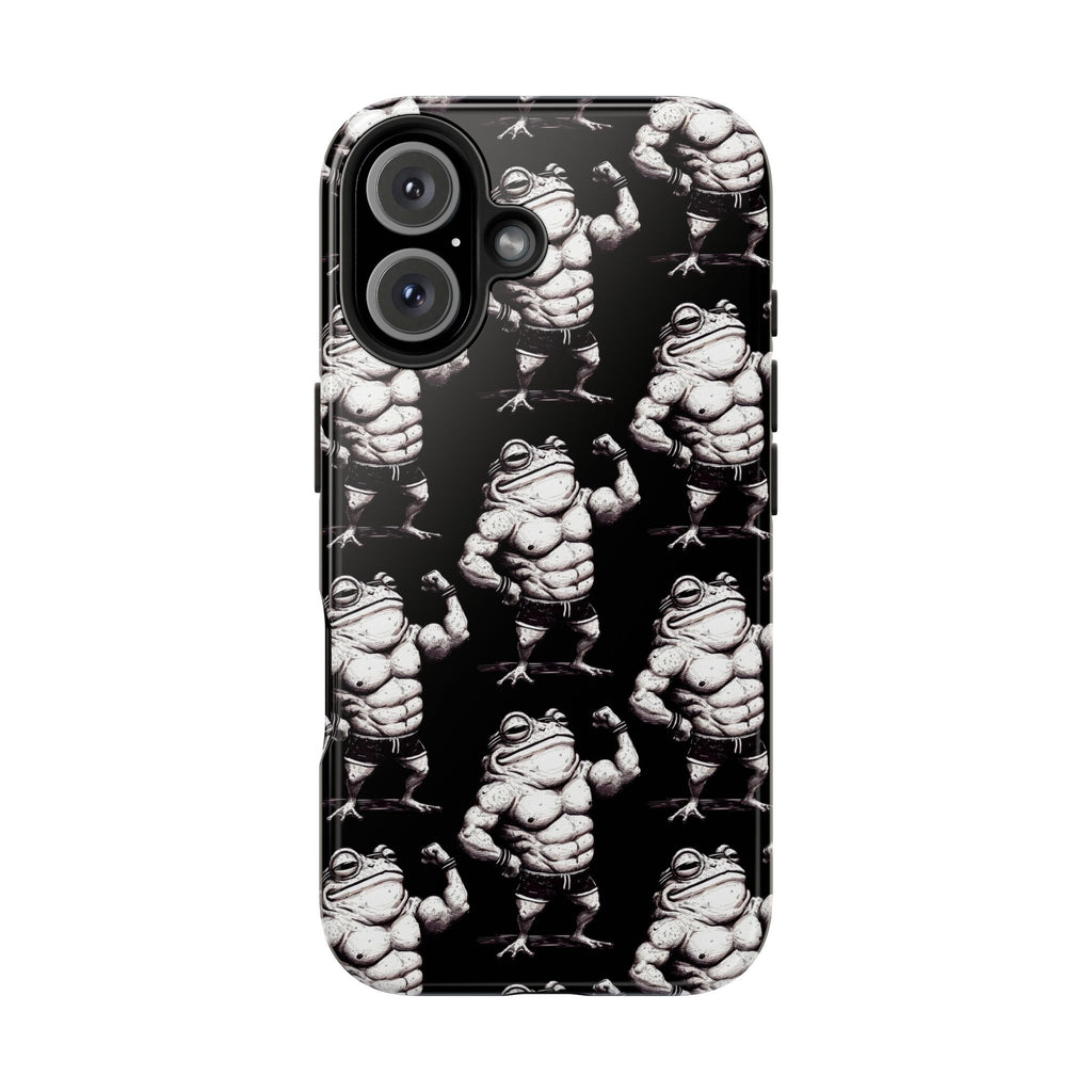 Frog Muscle Pattern Phone Case — Tough Black Protective iPhone Cover