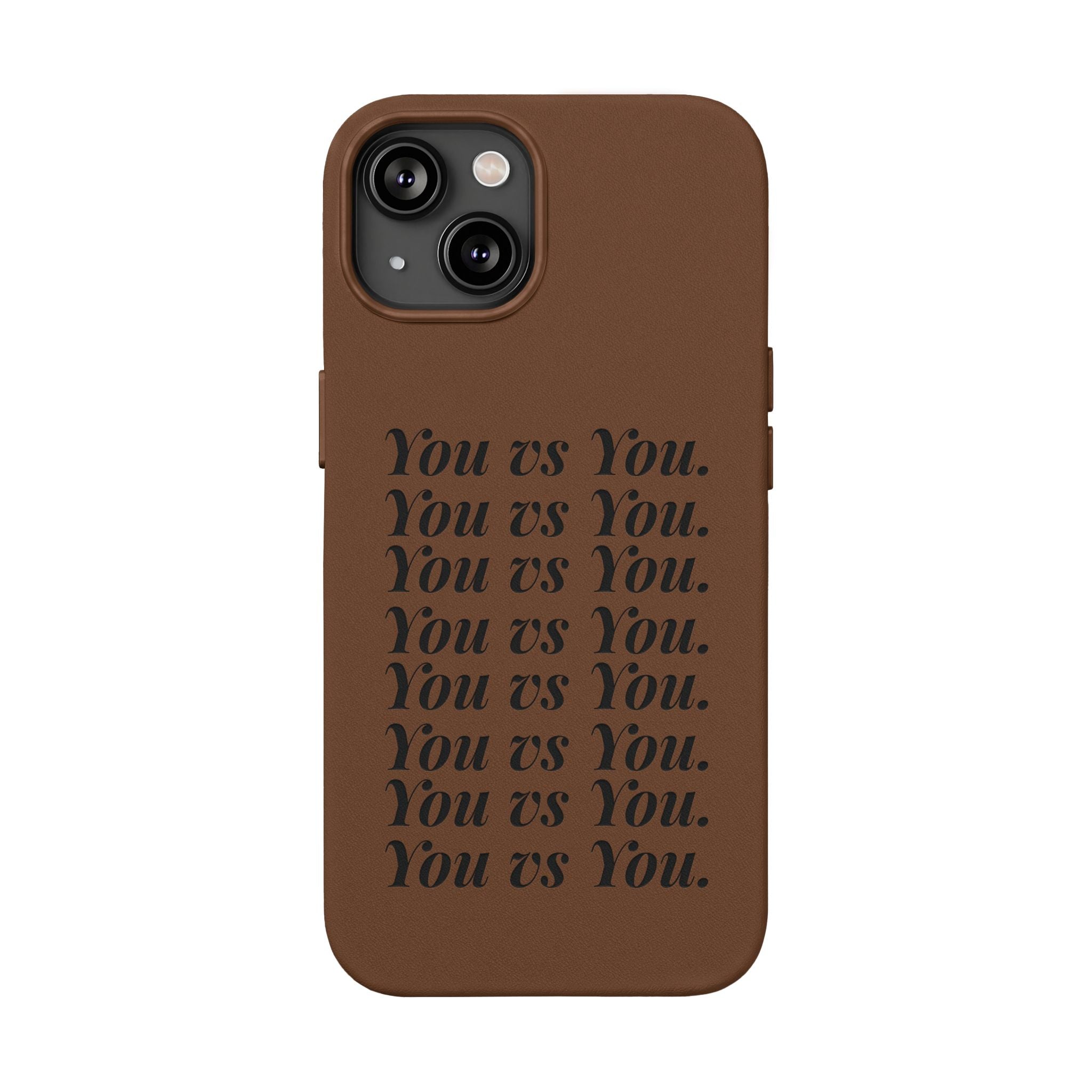 "You vs You" Engraved PU Leather Phone Case