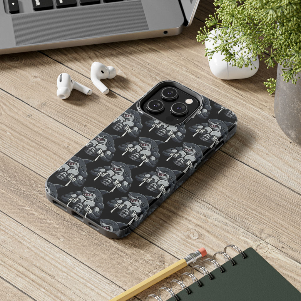 Muscular Shark Pattern Protective iPhone Cover Case