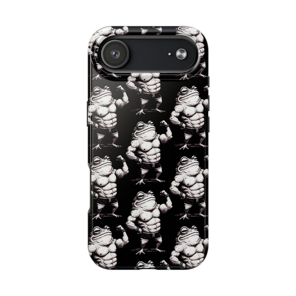 Frog Muscle Pattern Phone Case — Tough Black Protective iPhone Cover