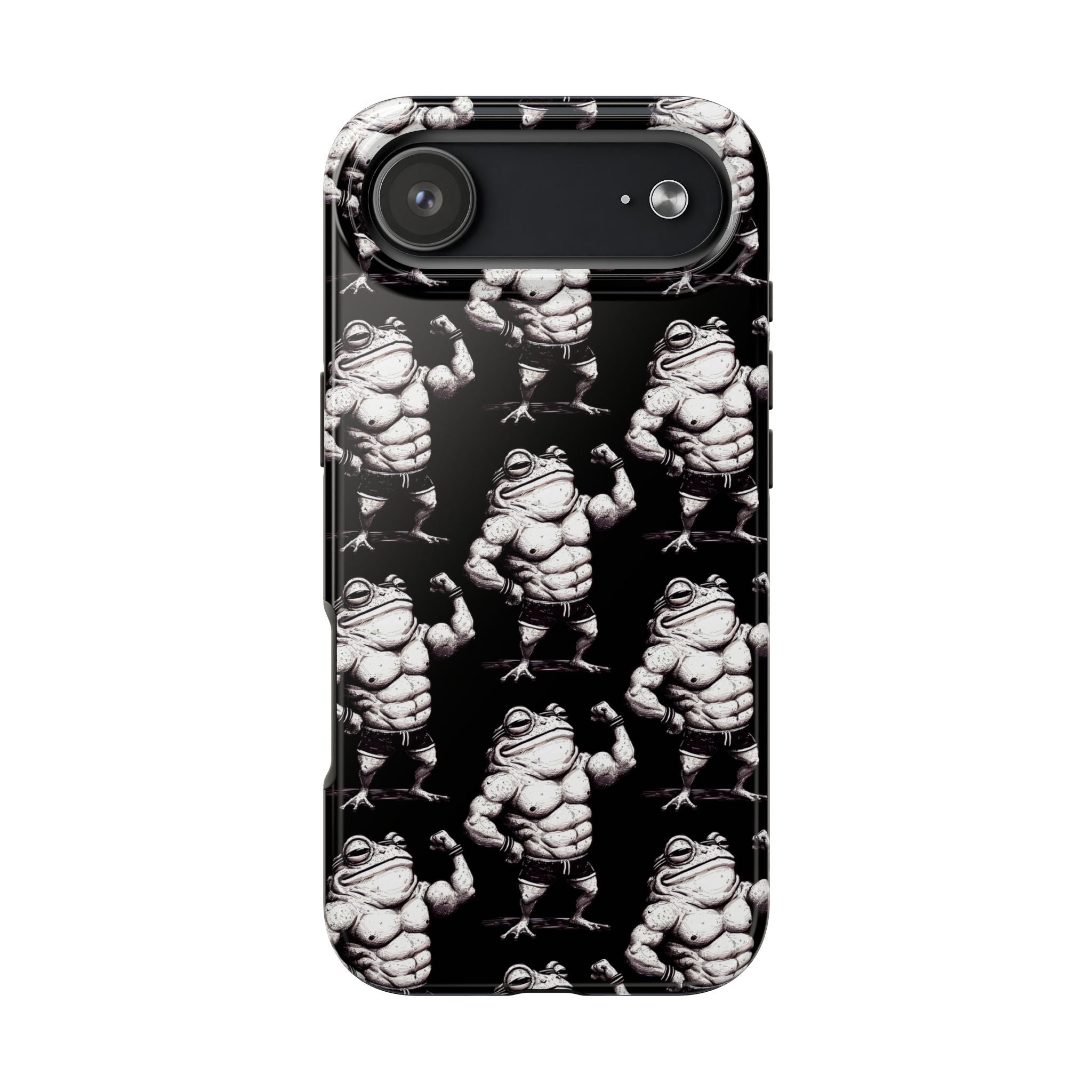 Frog Muscle Pattern Phone Case — Tough Black Protective iPhone Cover