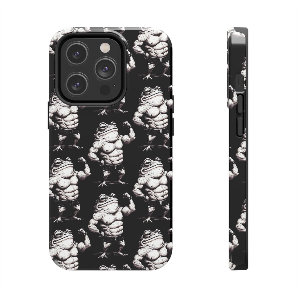Frog Muscle Pattern Phone Case — Tough Black Protective iPhone Cover