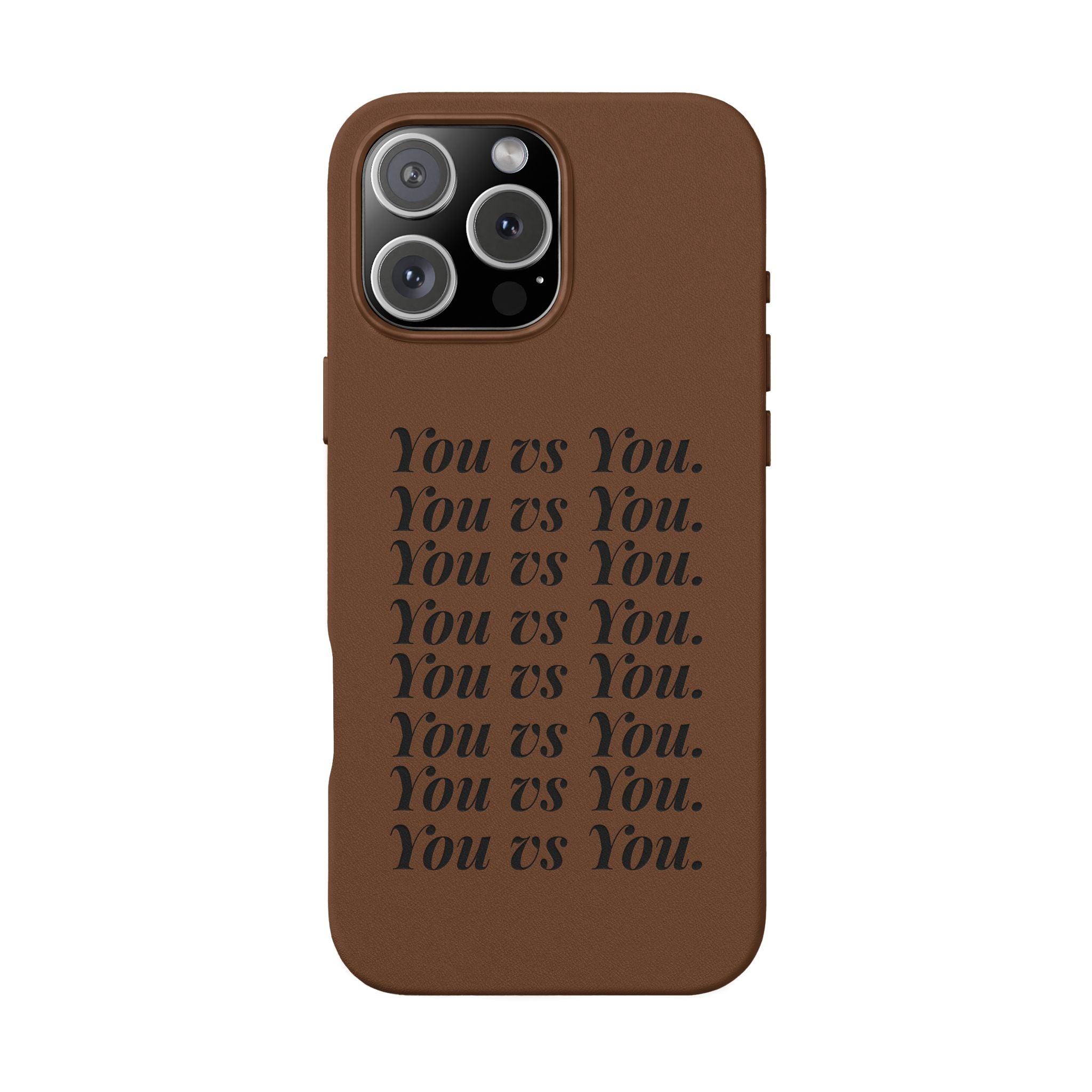 "You vs You" Engraved PU Leather Phone Case