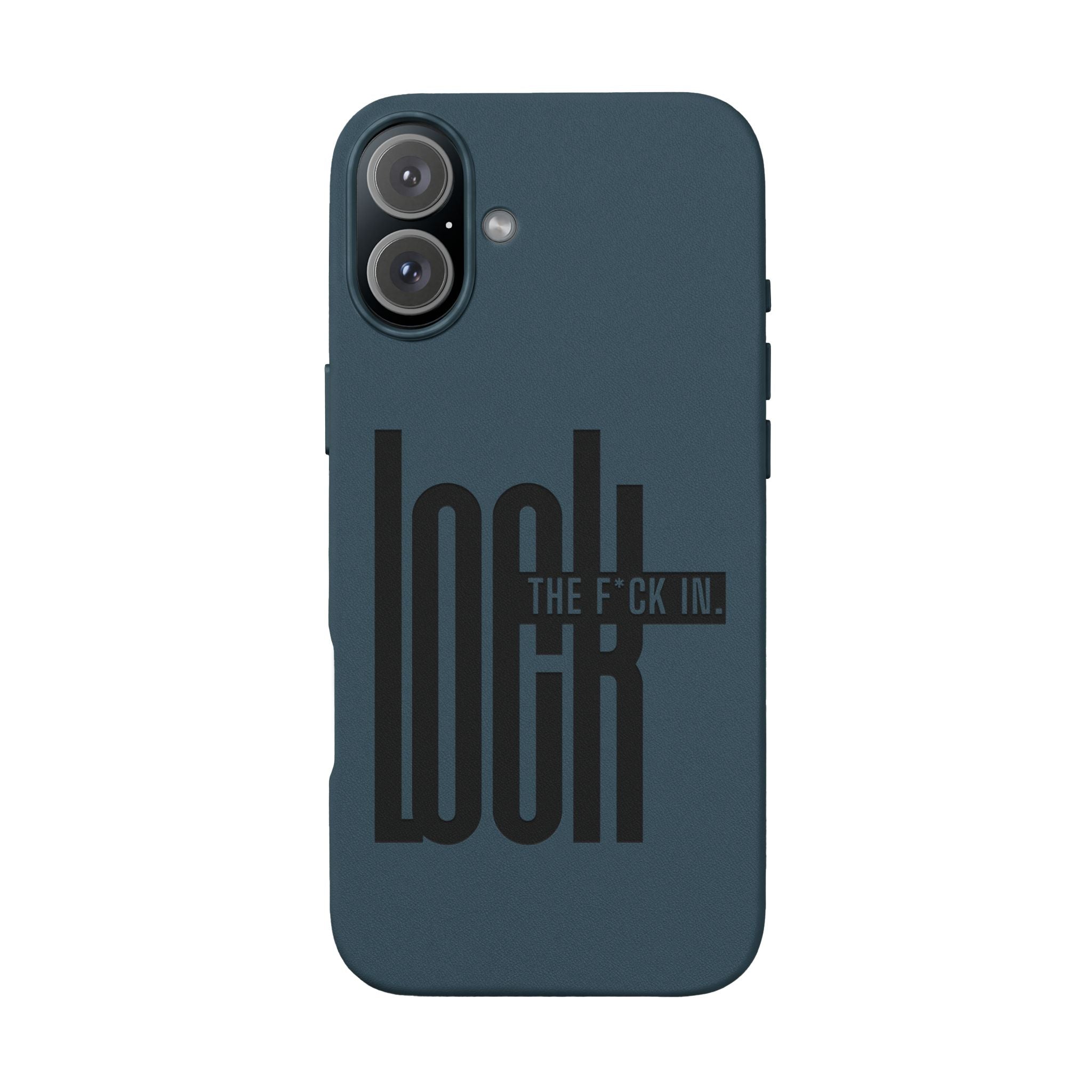 'LOCK the F*CK IN' Engraved Brown Protective Cover —PU Leather Phone Case