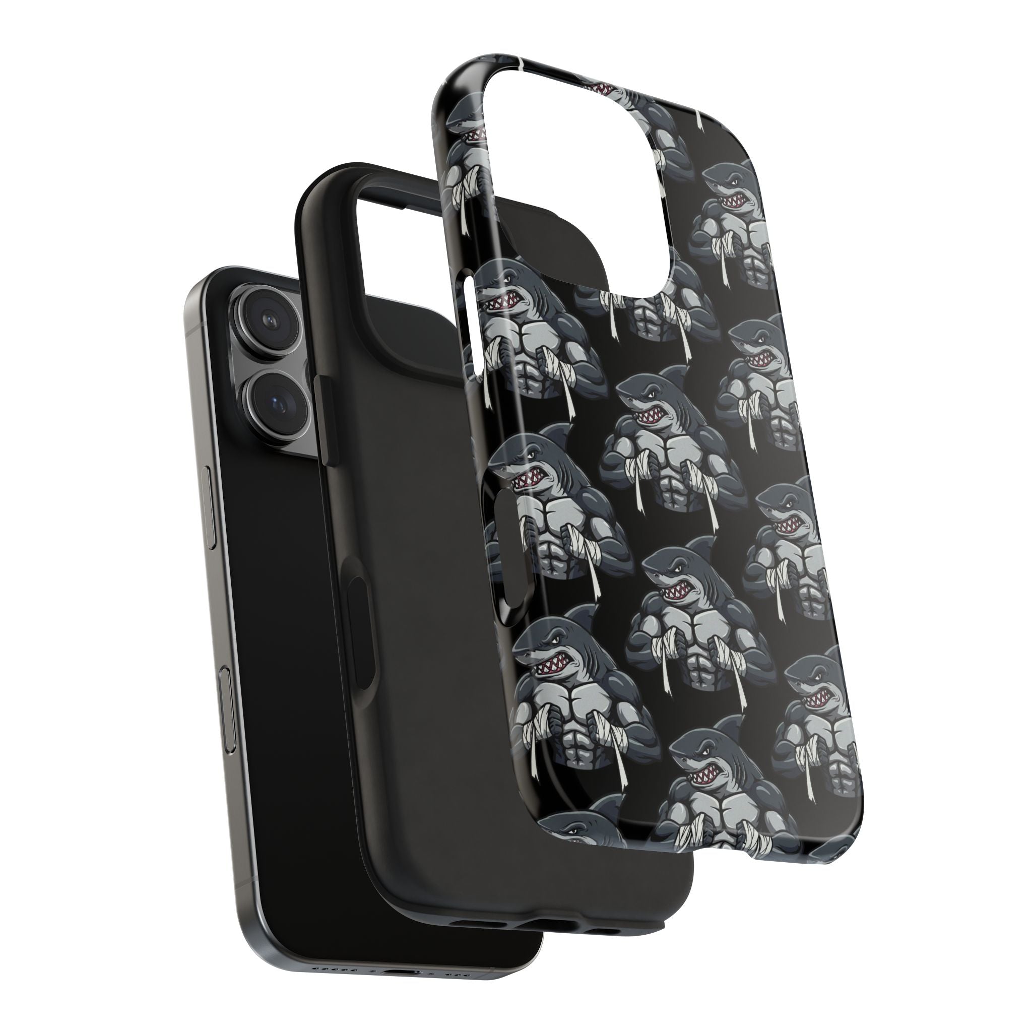 Muscular Shark Pattern Protective iPhone Cover Case