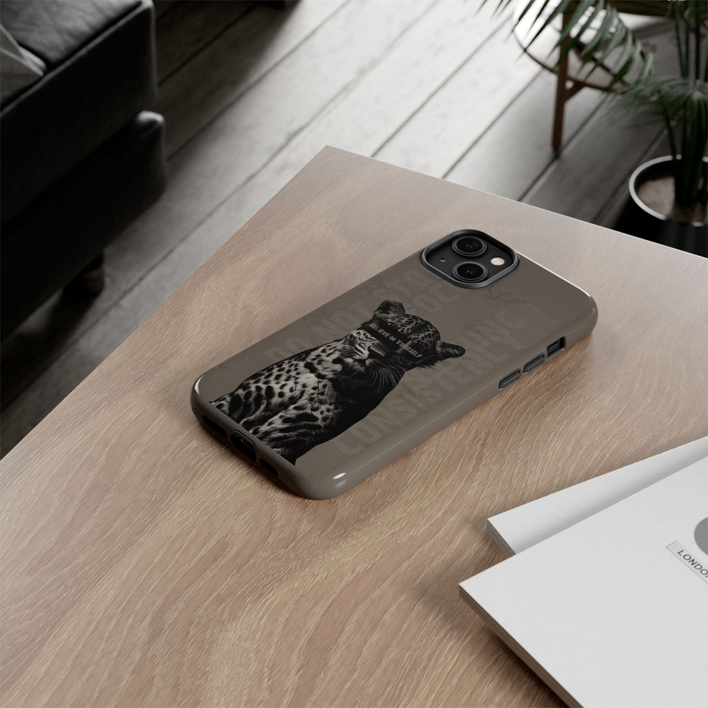 Leopard 'Believe in Yourself' Tough Phone Case