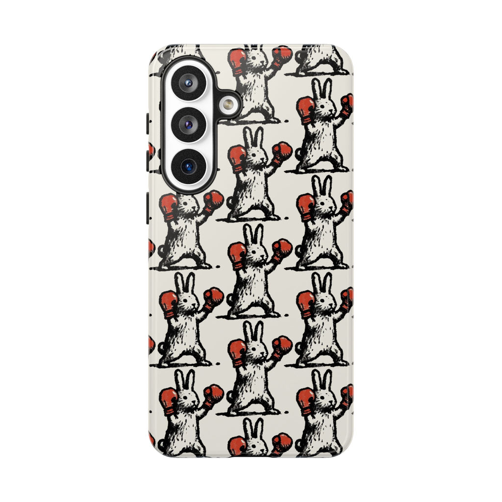Playful Boxing Bunny Pattern Tough iPhone Case