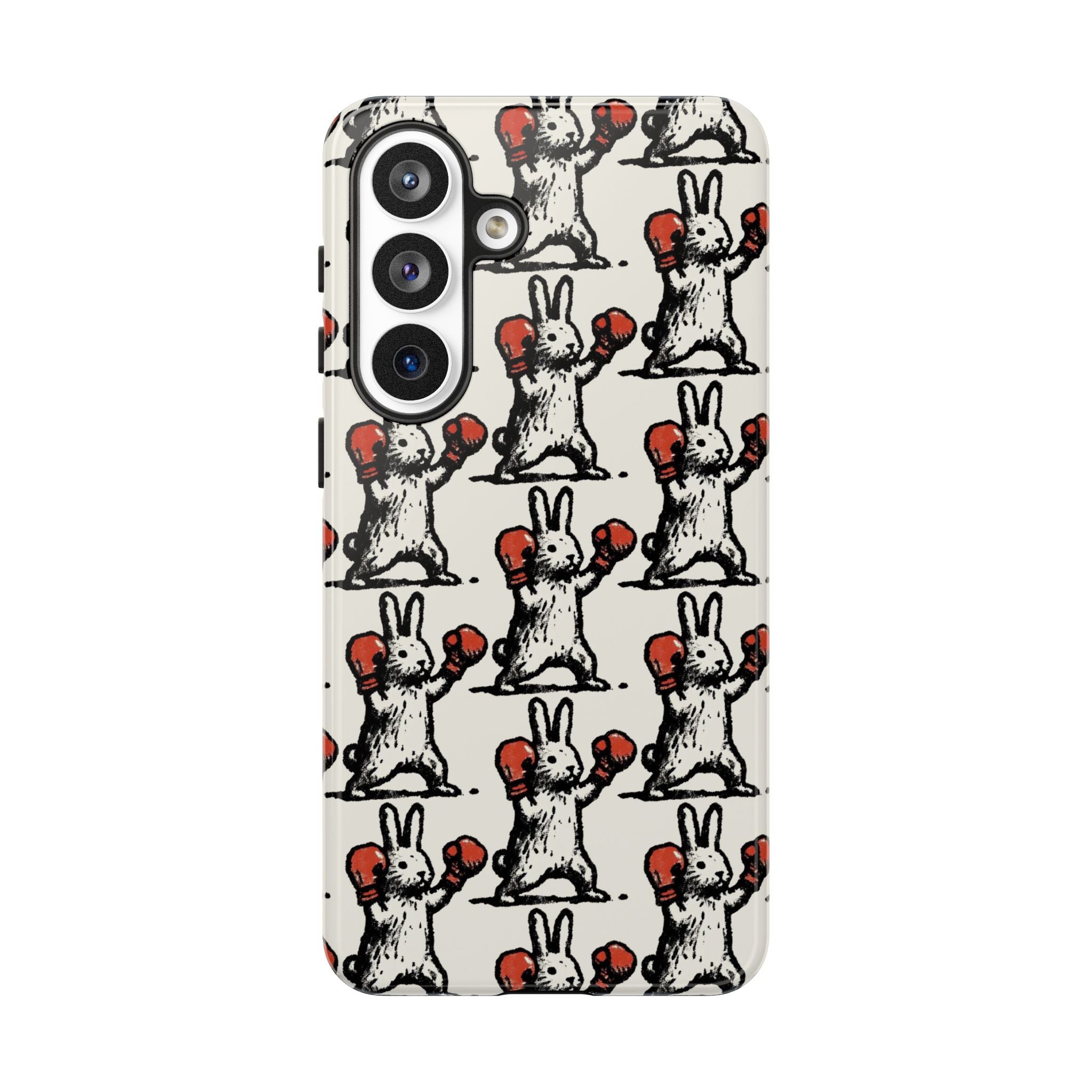 Playful Boxing Bunny Pattern Tough iPhone Case