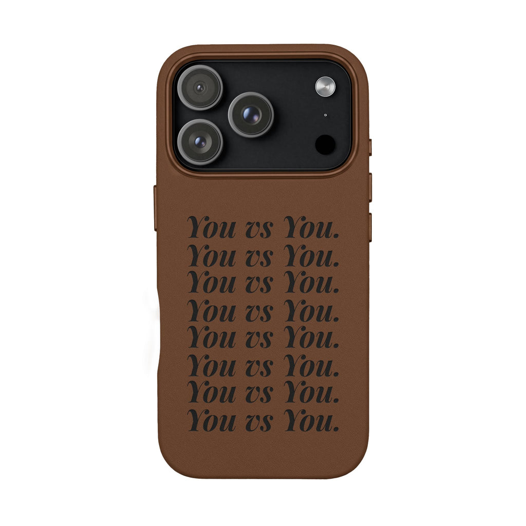 "You vs You" Engraved PU Leather Phone Case