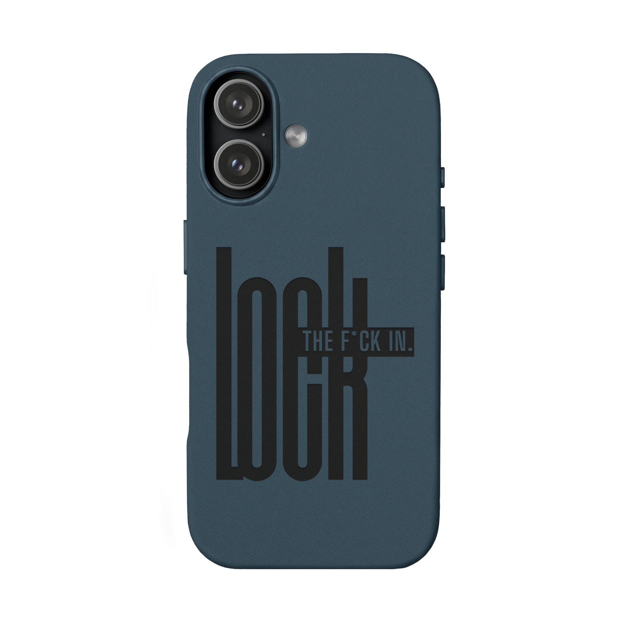 'LOCK the F*CK IN' Engraved Brown Protective Cover —PU Leather Phone Case