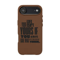 "Life Isn't Yours If You Always Care What Others Think" Motivational—Engraved PU Leather Phone Case
