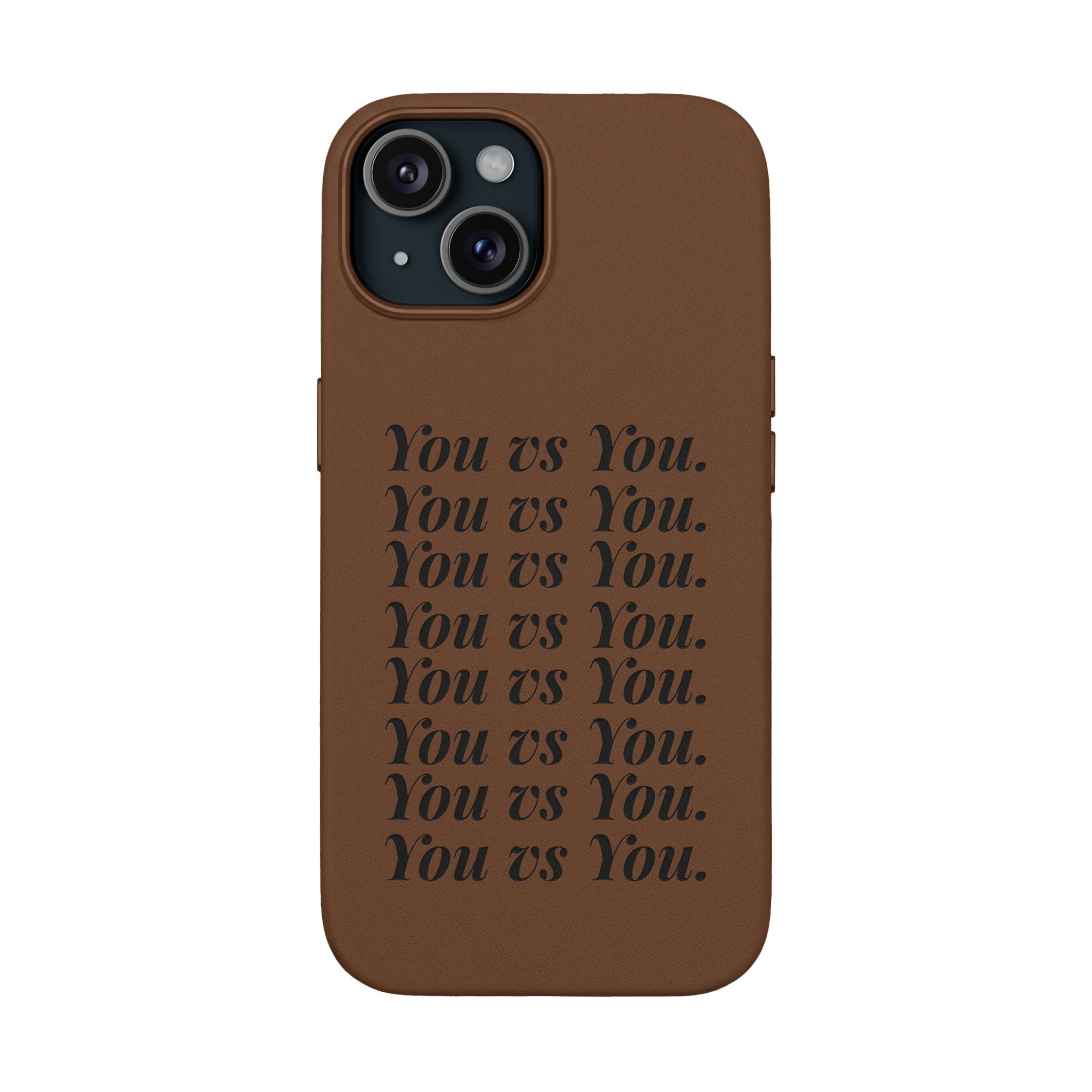 "You vs You" Engraved PU Leather Phone Case