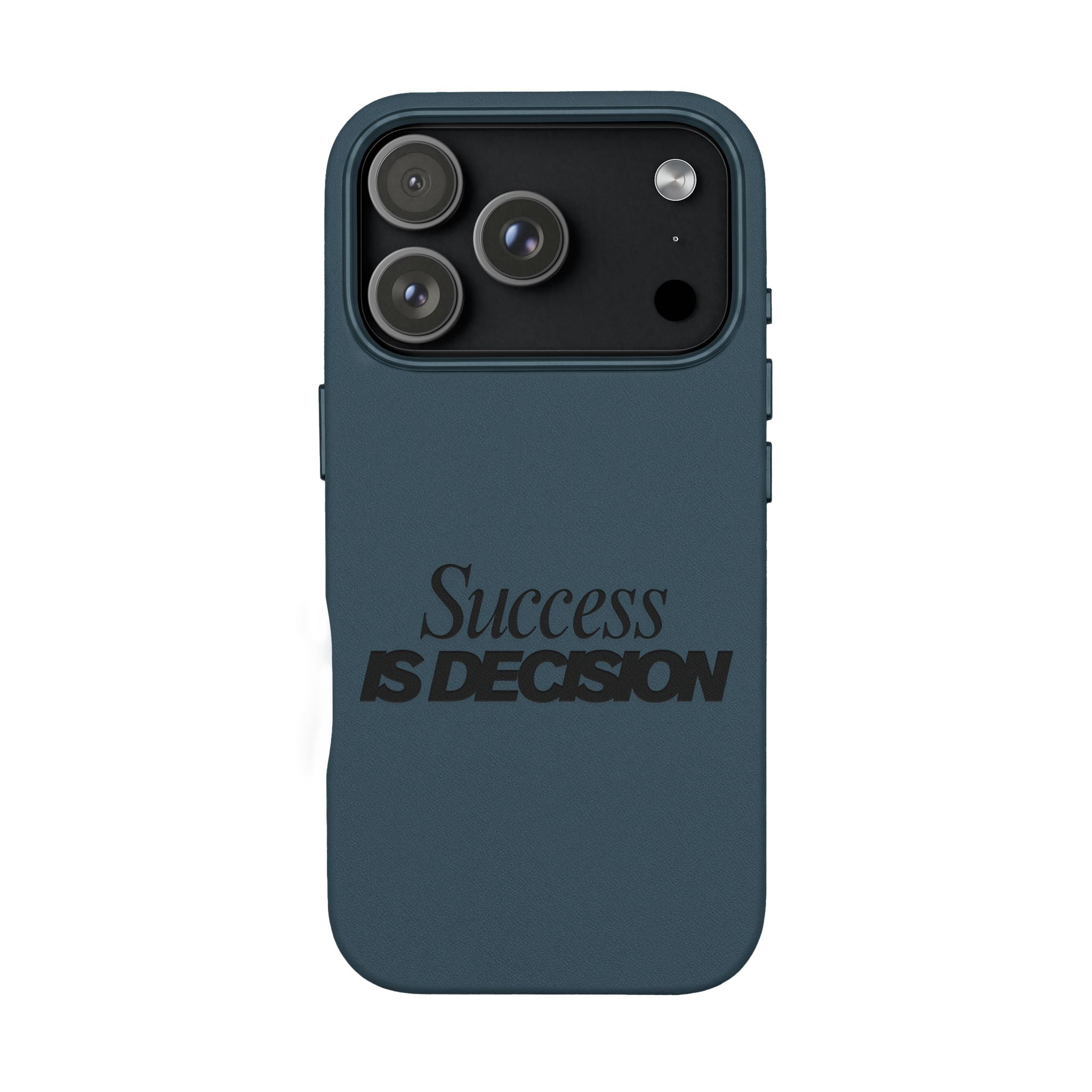 Success is Decision Engraved Design PU Leather Phone Case