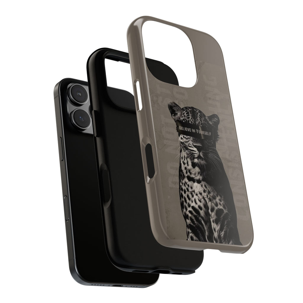 Leopard 'Believe in Yourself' Tough Phone Case