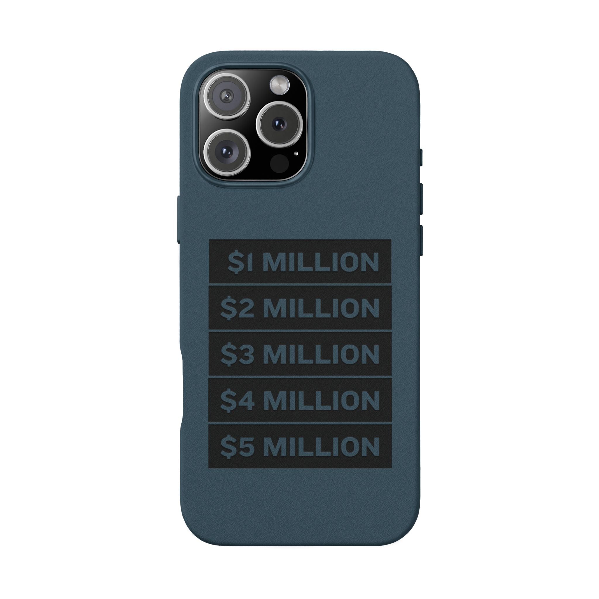 Stacked Milestones (1M–5M) —Engraved PU Leather Phone Case
