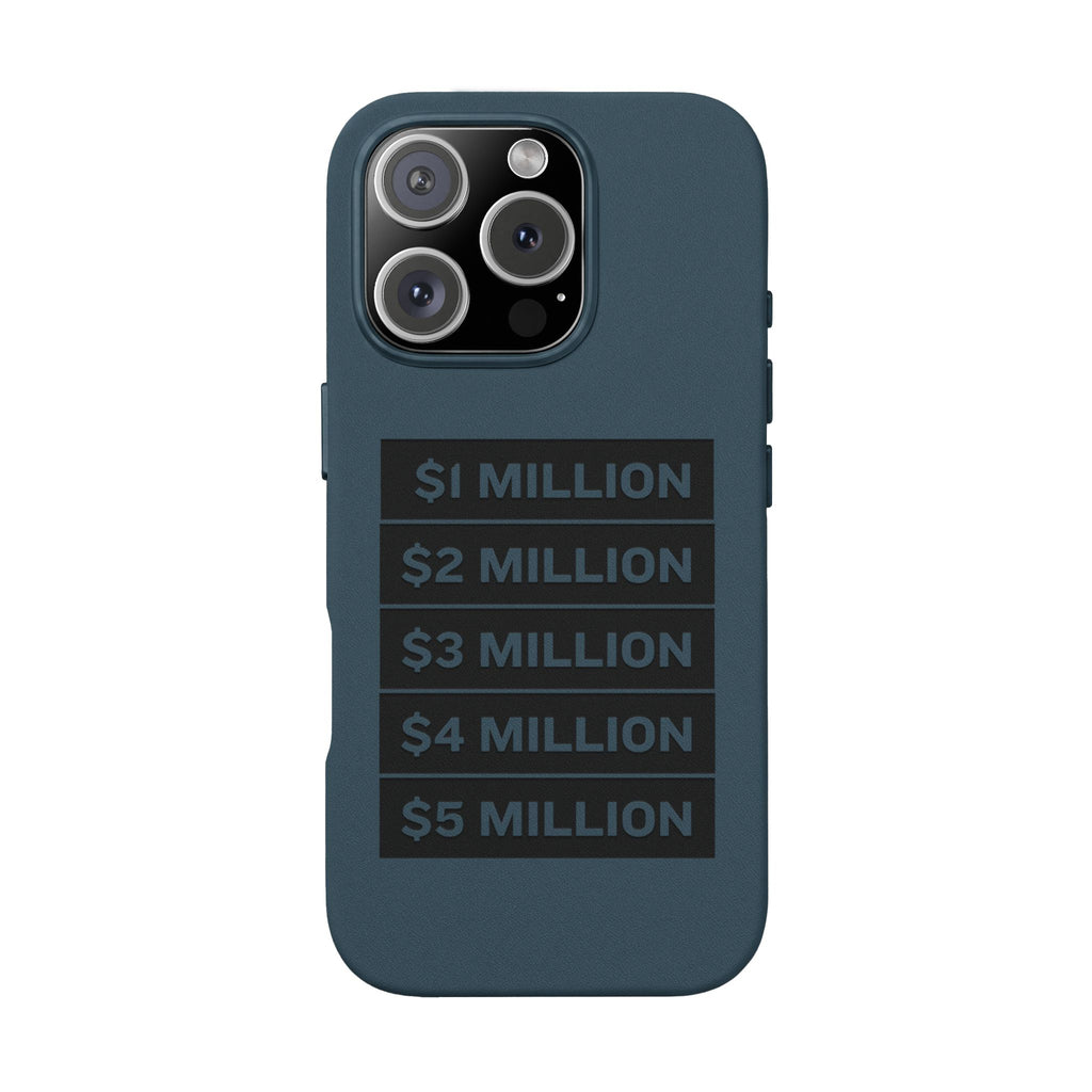Stacked Milestones (1M–5M) —Engraved PU Leather Phone Case