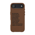 Engraved PU Leather Phone Case — Motivational Text Protective Cover