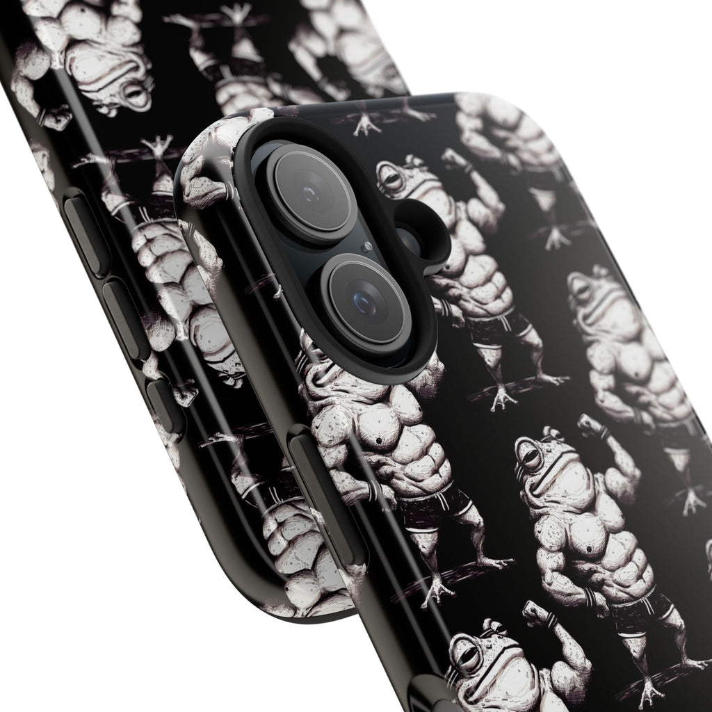Frog Muscle Pattern Phone Case — Tough Black Protective iPhone Cover