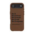 PU Leather Phone Case — Embossed Motivational Quote ‘Do it anyway