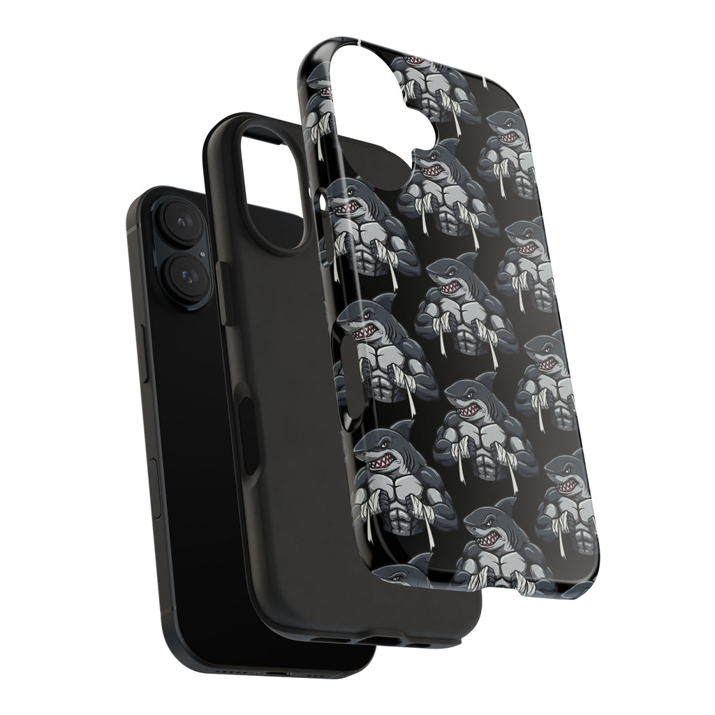 Muscular Shark Pattern Protective iPhone Cover Case