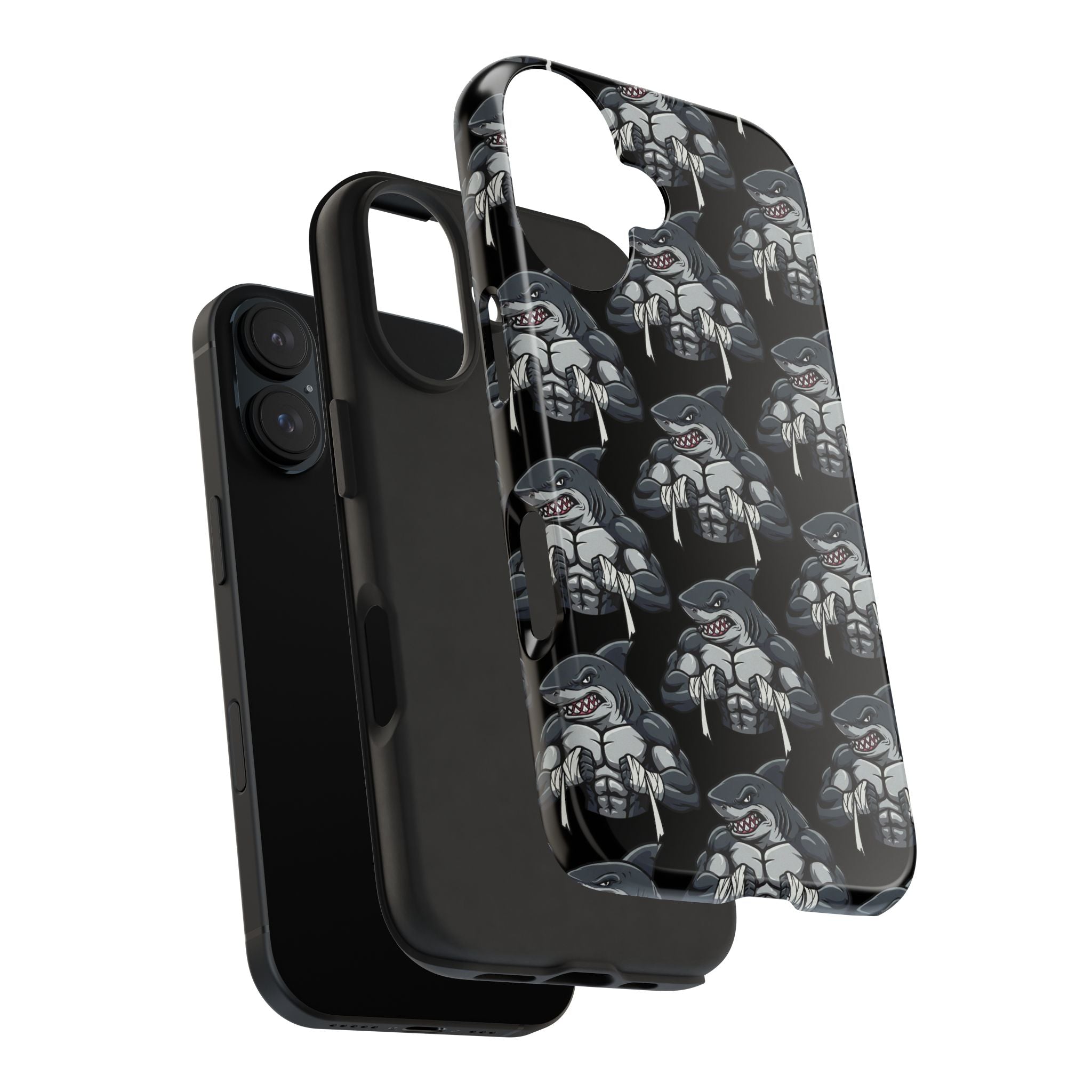 Muscular Shark Pattern Protective iPhone Cover Case