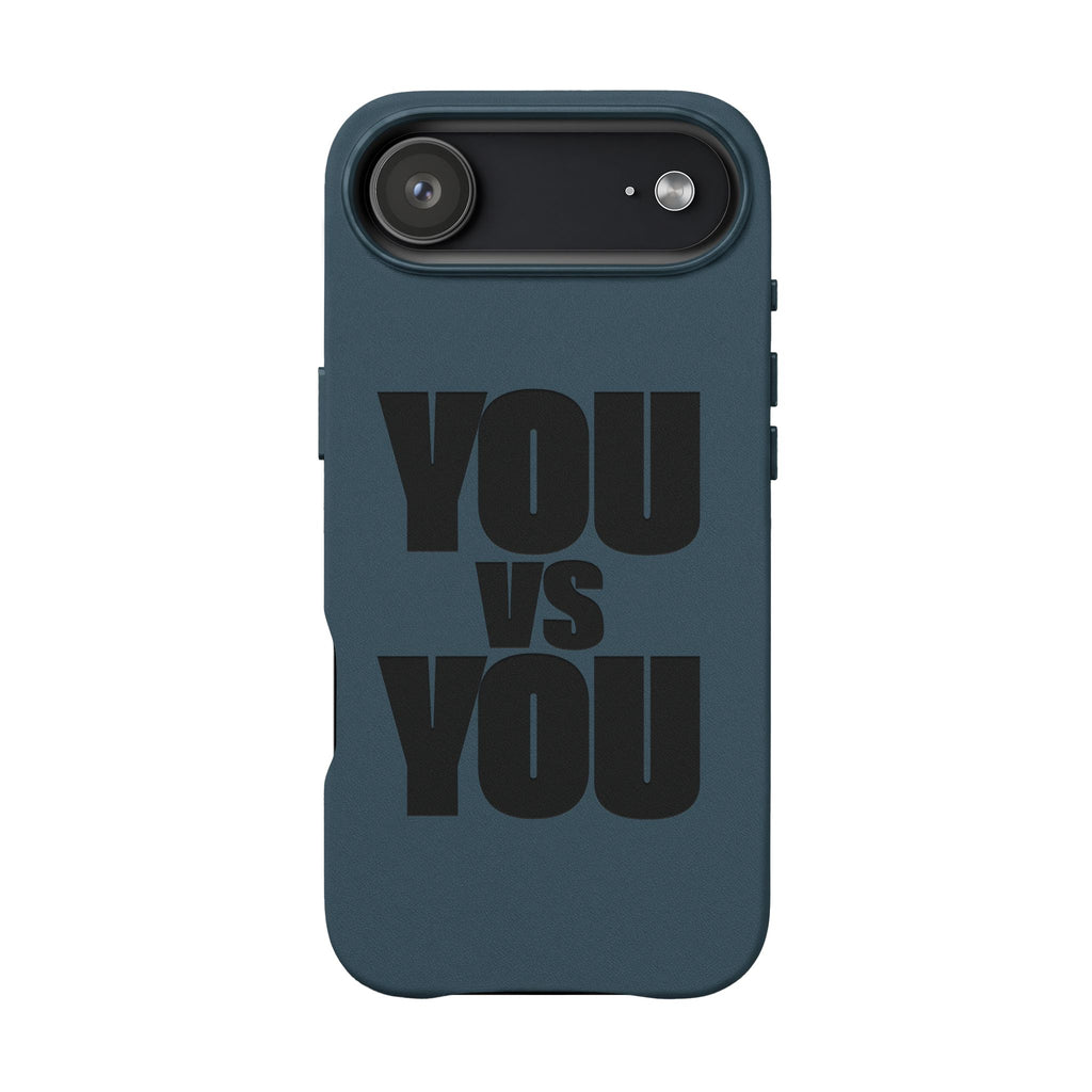 "YOU vs YOU" Engraved Motivational Case —PU Leather Phone Case