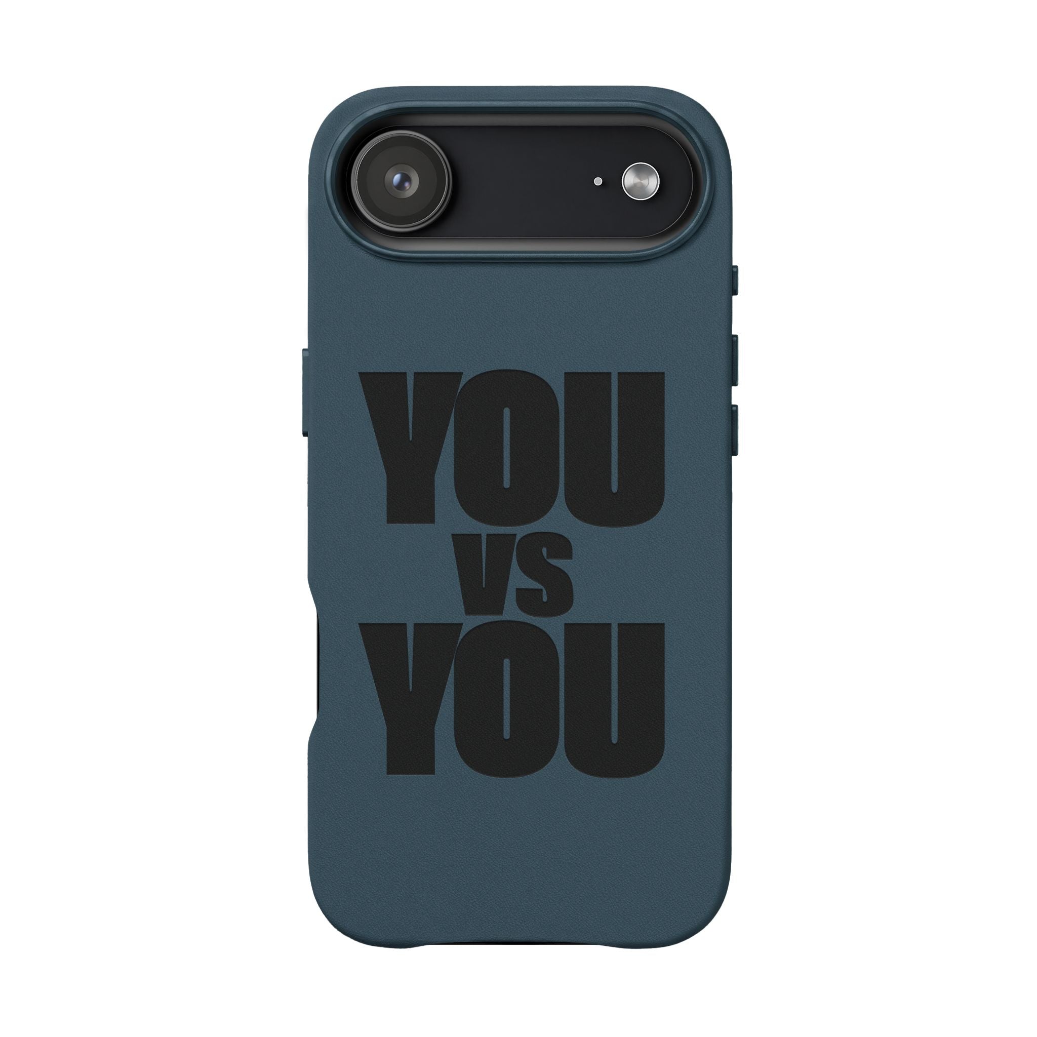"YOU vs YOU" Engraved Motivational Case —PU Leather Phone Case