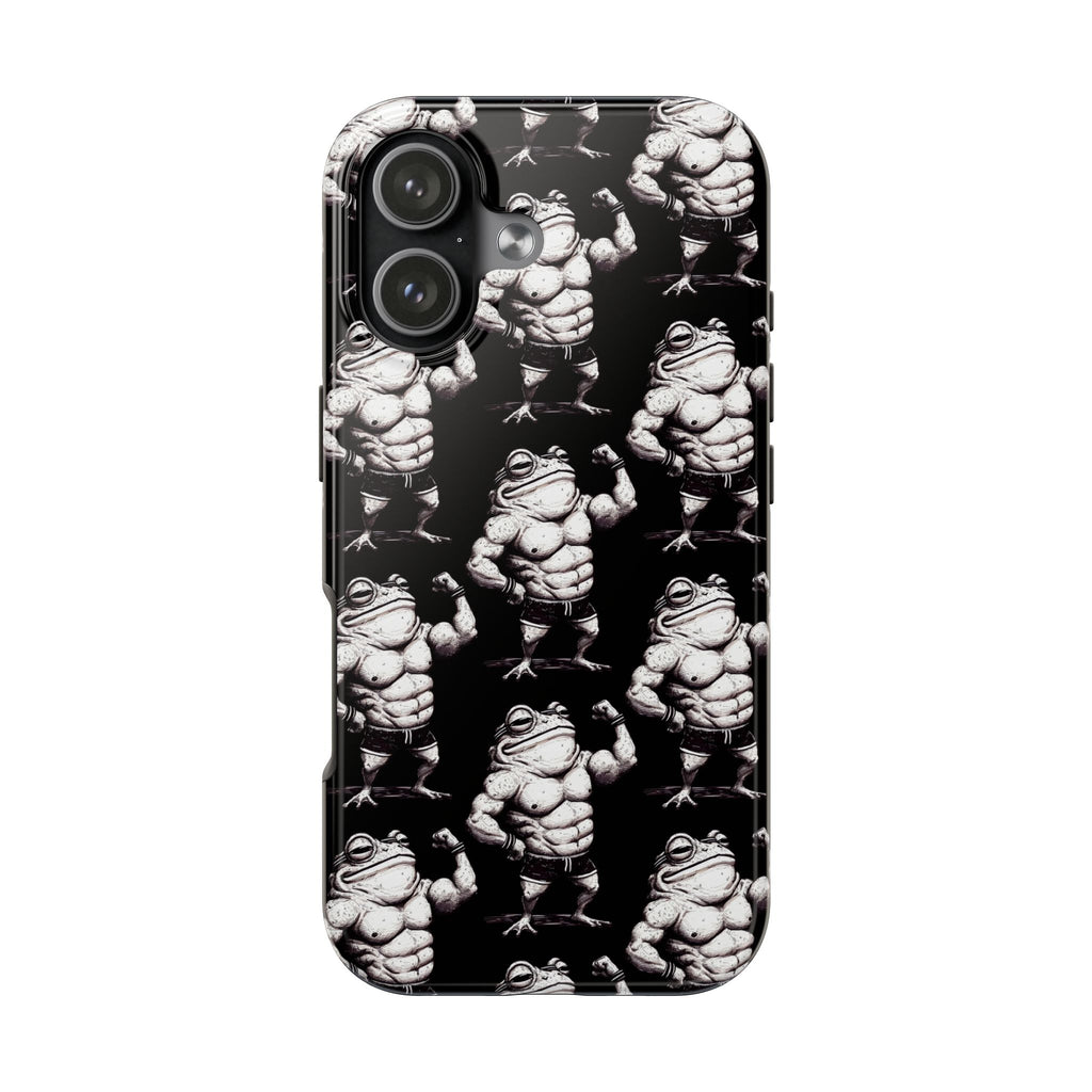 Frog Muscle Pattern Phone Case — Tough Black Protective iPhone Cover