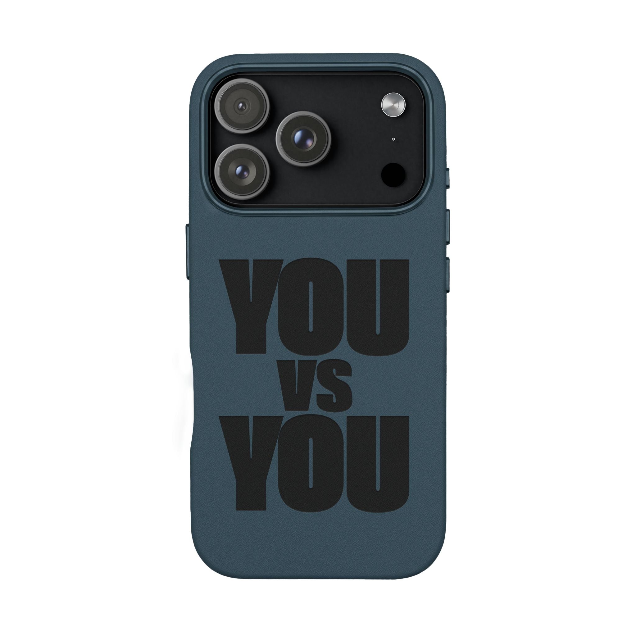 "YOU vs YOU" Engraved Motivational Case —PU Leather Phone Case