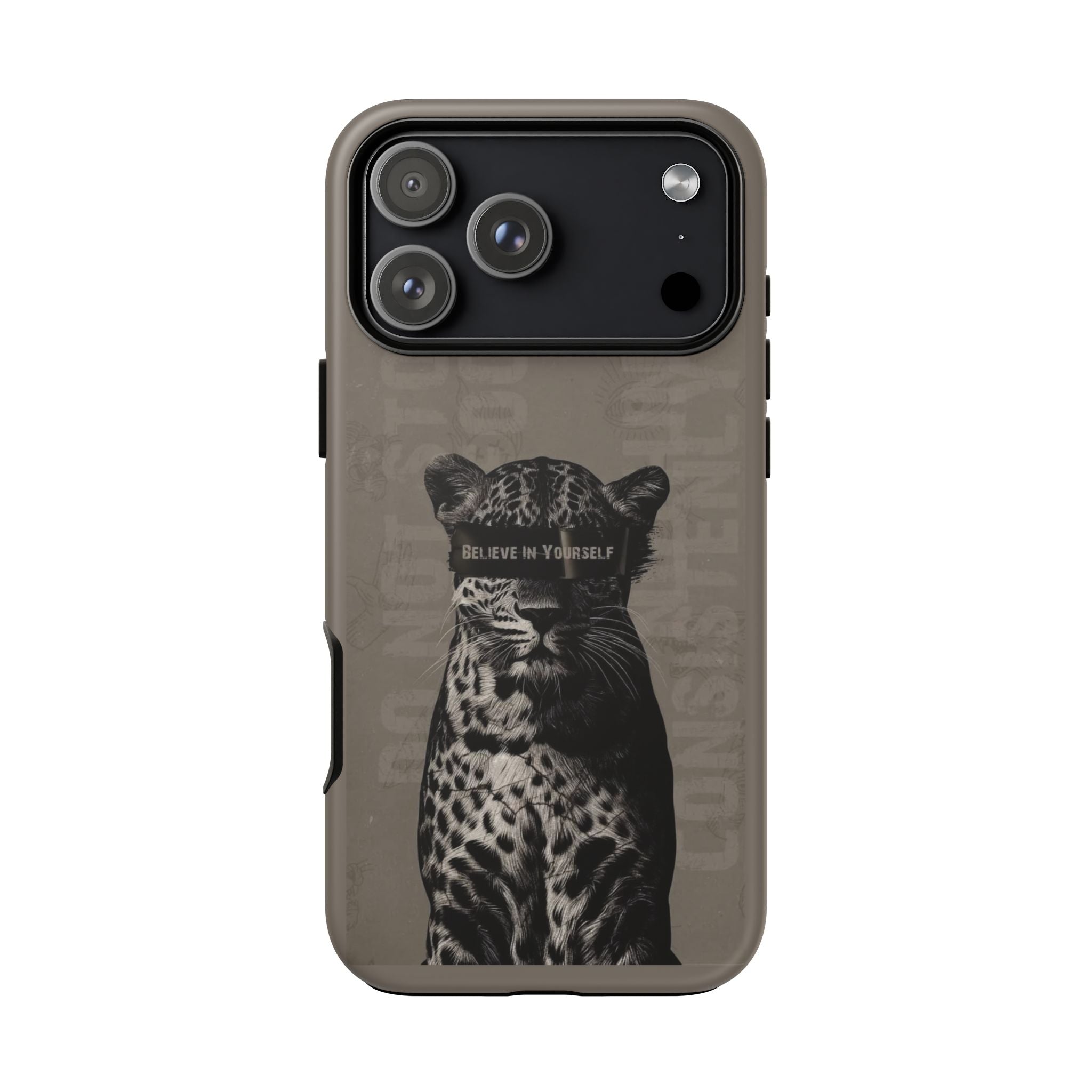 Leopard 'Believe in Yourself' Tough Phone Case