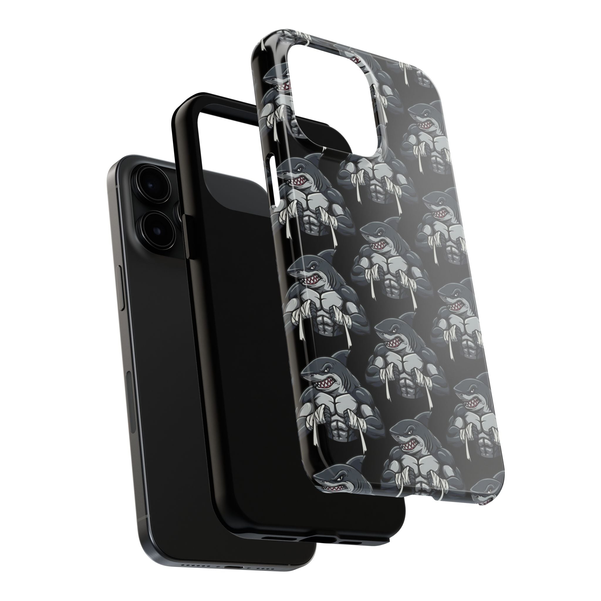 Muscular Shark Pattern Protective iPhone Cover Case