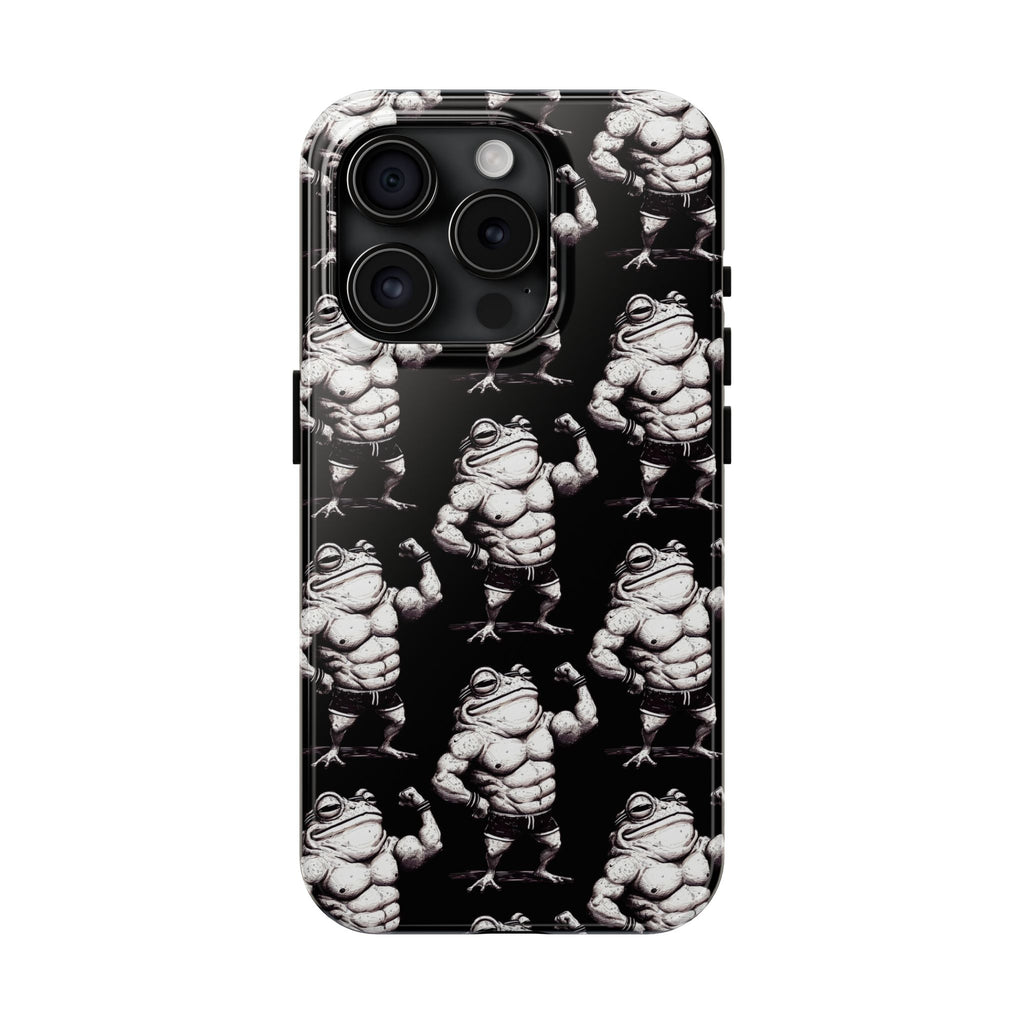 Frog Muscle Pattern Phone Case — Tough Black Protective iPhone Cover