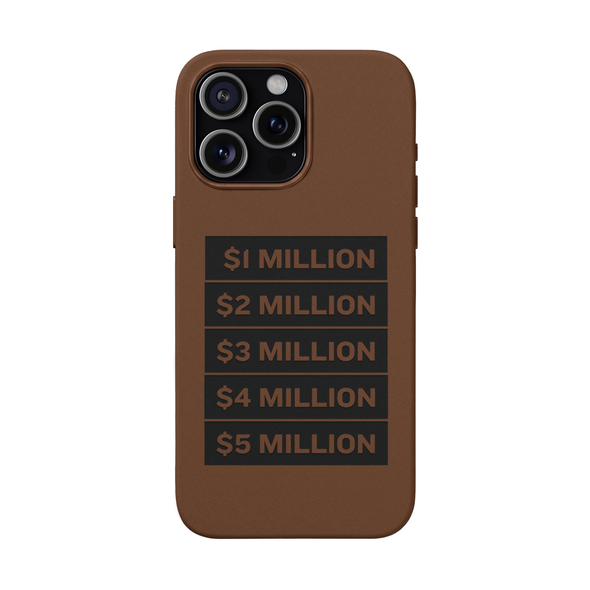 Stacked Milestones (1M–5M) —Engraved PU Leather Phone Case