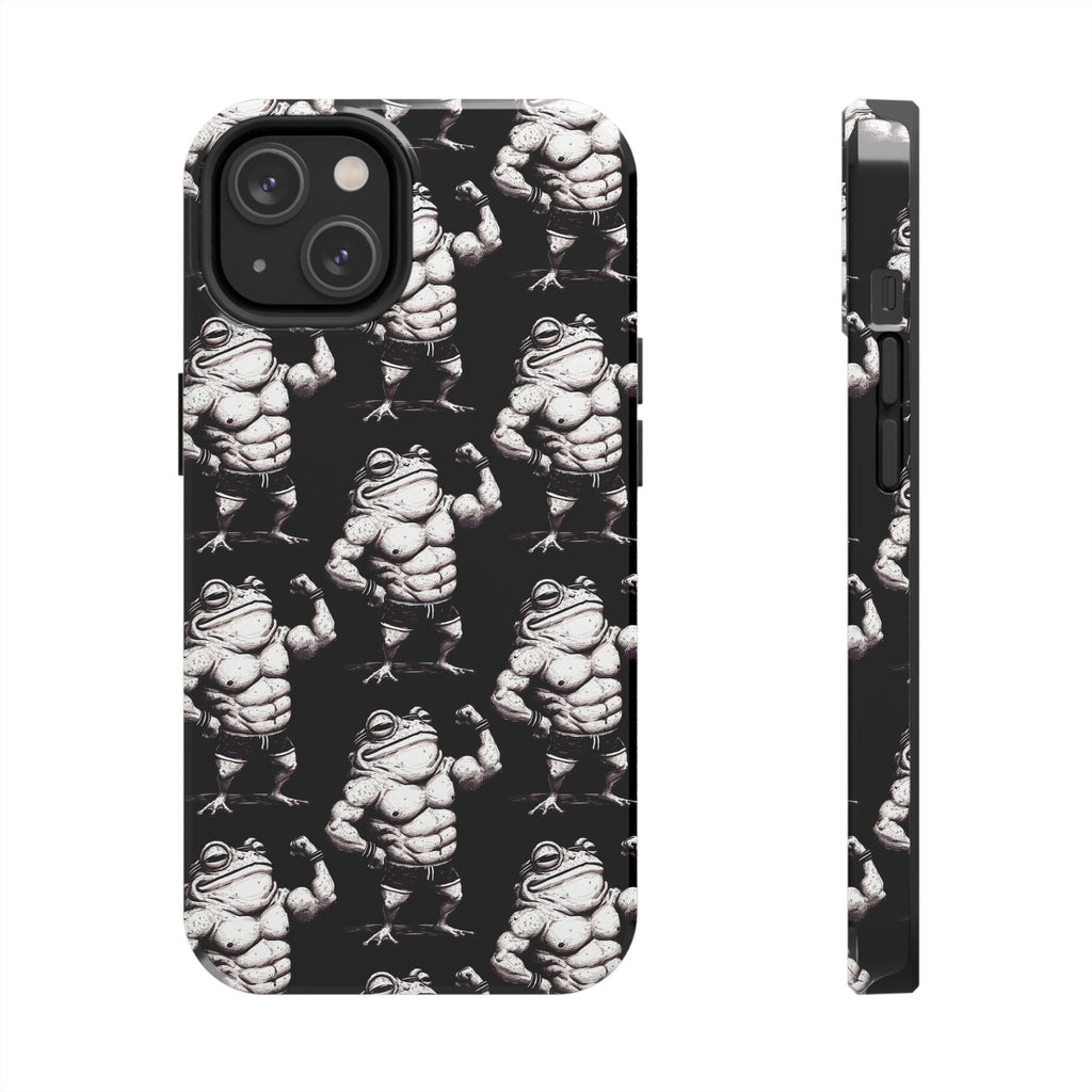 Frog Muscle Pattern Phone Case — Tough Black Protective iPhone Cover