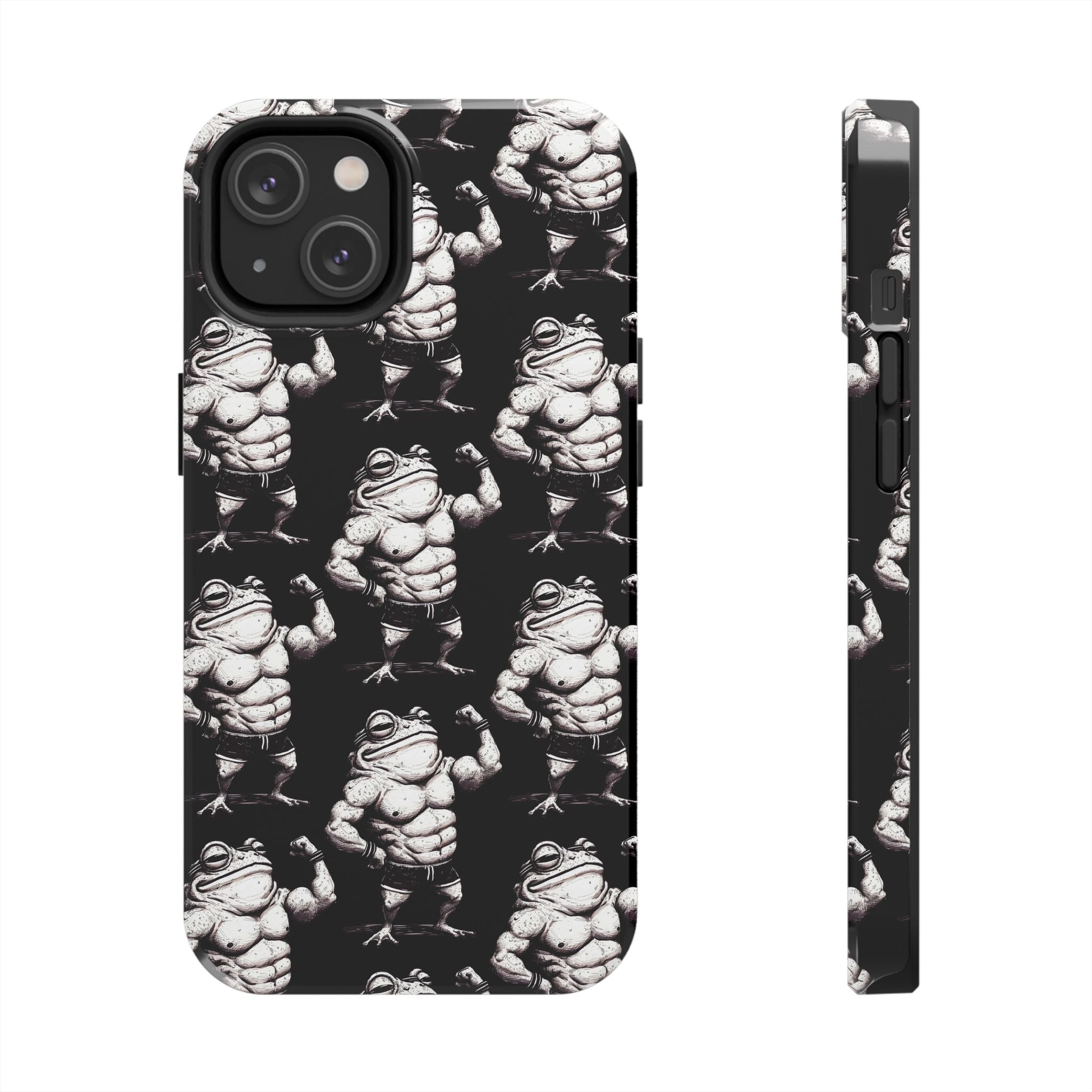 Frog Muscle Pattern Phone Case — Tough Black Protective iPhone Cover
