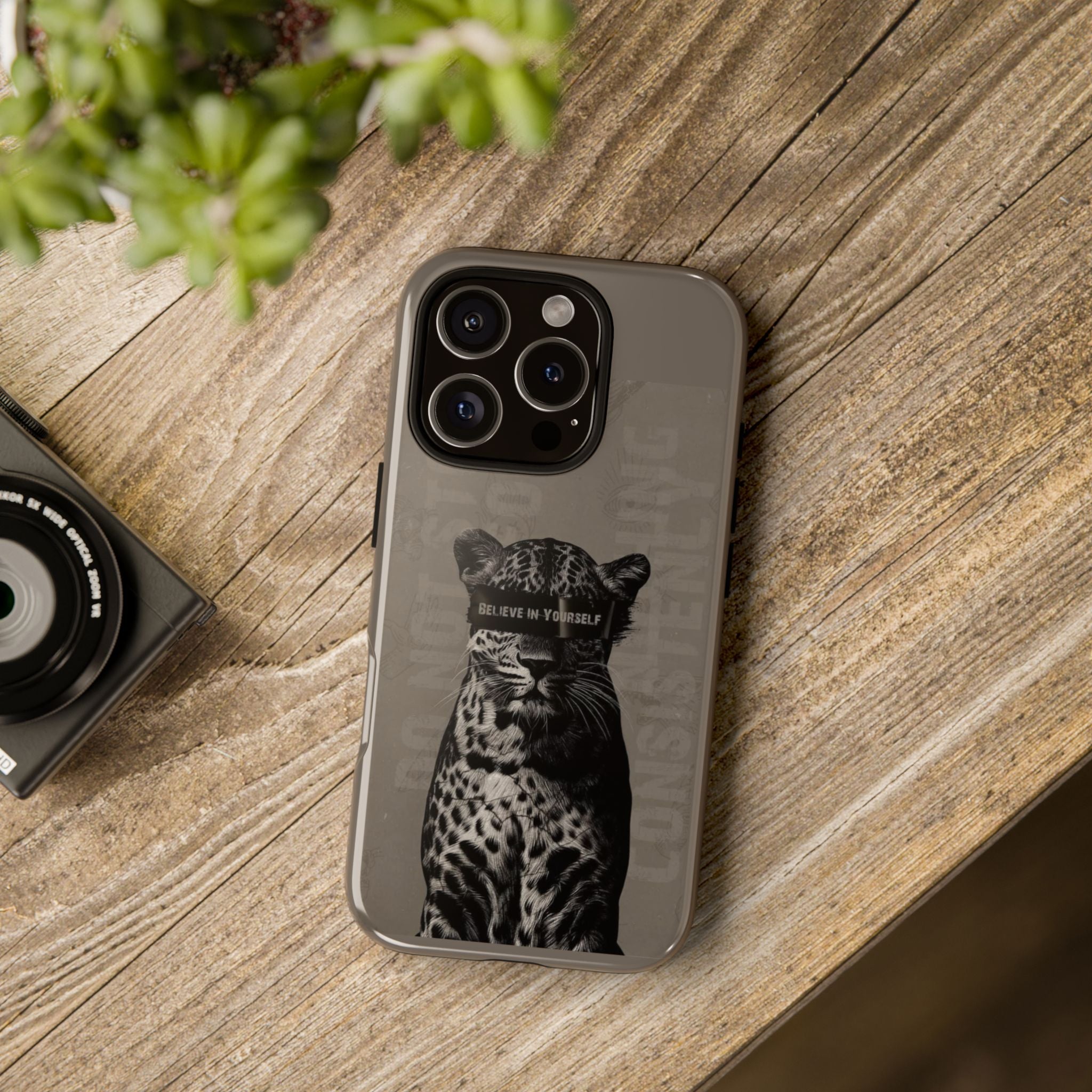 Leopard 'Believe in Yourself' Tough Phone Case