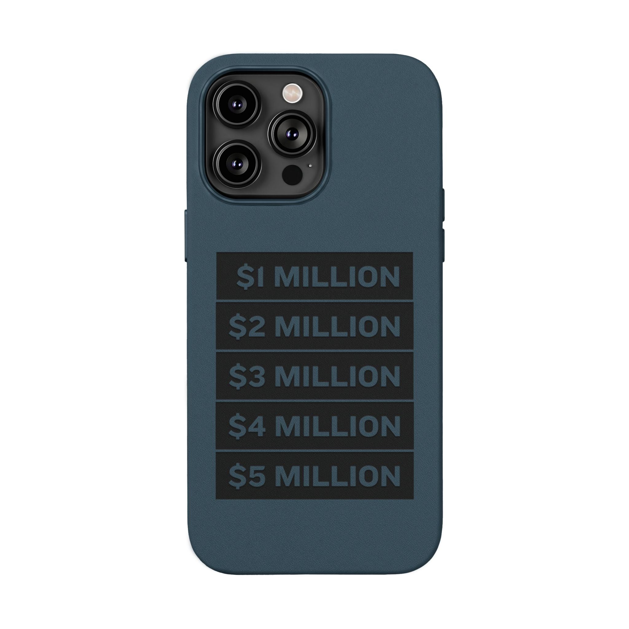 Stacked Milestones (1M–5M) —Engraved PU Leather Phone Case