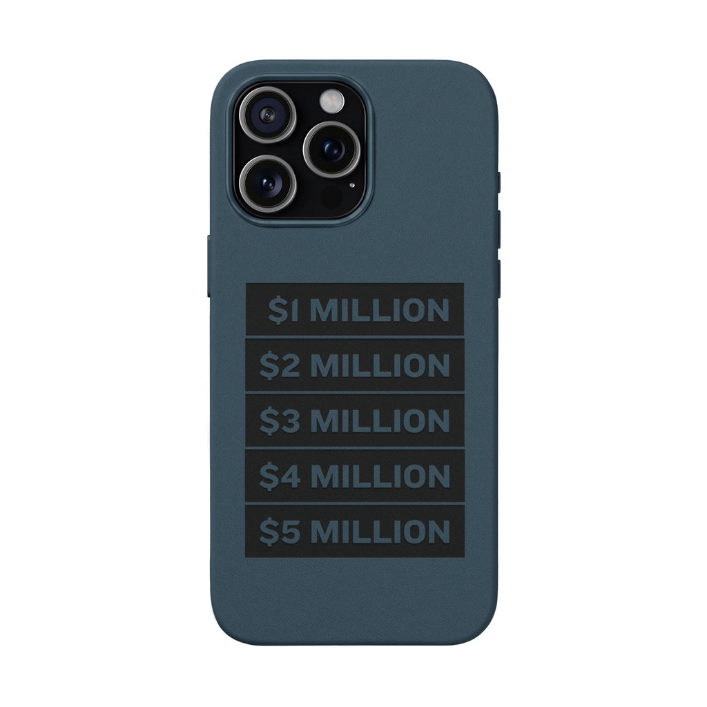 Stacked Milestones (1M–5M) —Engraved PU Leather Phone Case
