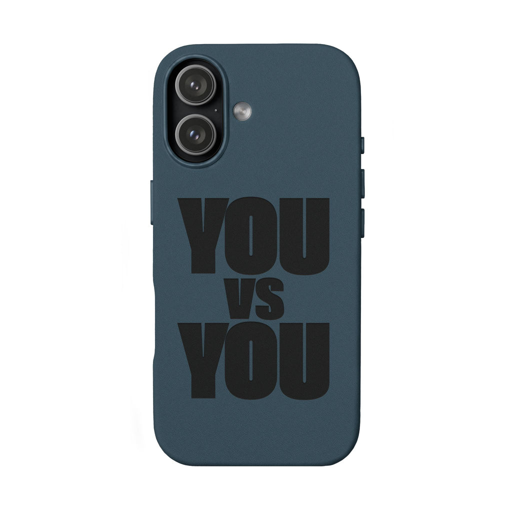 "YOU vs YOU" Engraved Motivational Case —PU Leather Phone Case