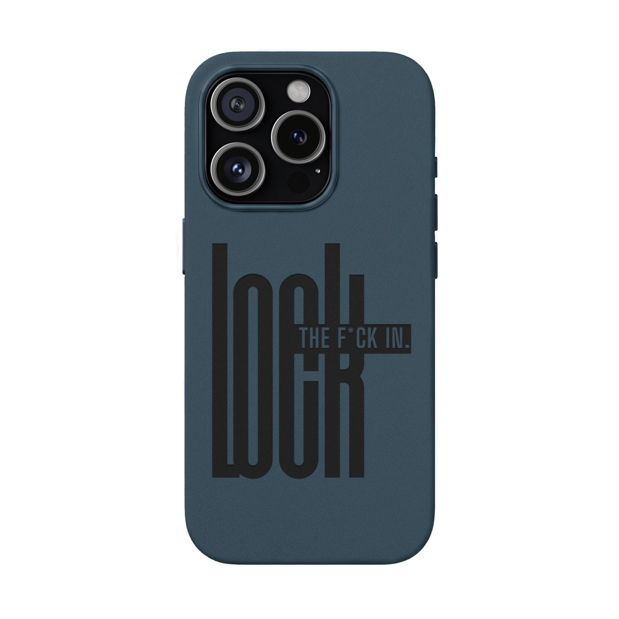'LOCK the F*CK IN' Engraved Brown Protective Cover —PU Leather Phone Case