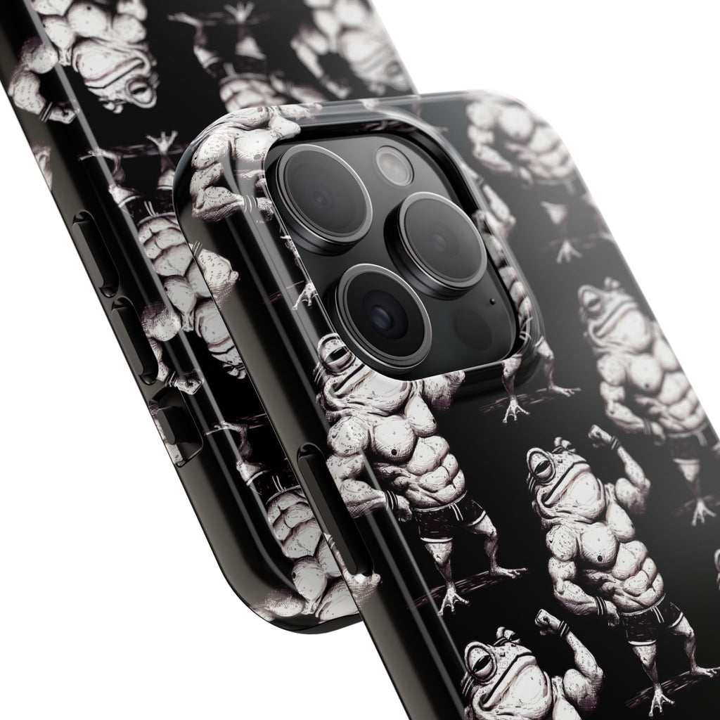 Frog Muscle Pattern Phone Case — Tough Black Protective iPhone Cover