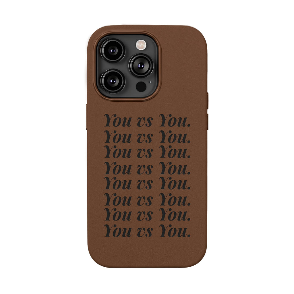 "You vs You" Engraved PU Leather Phone Case