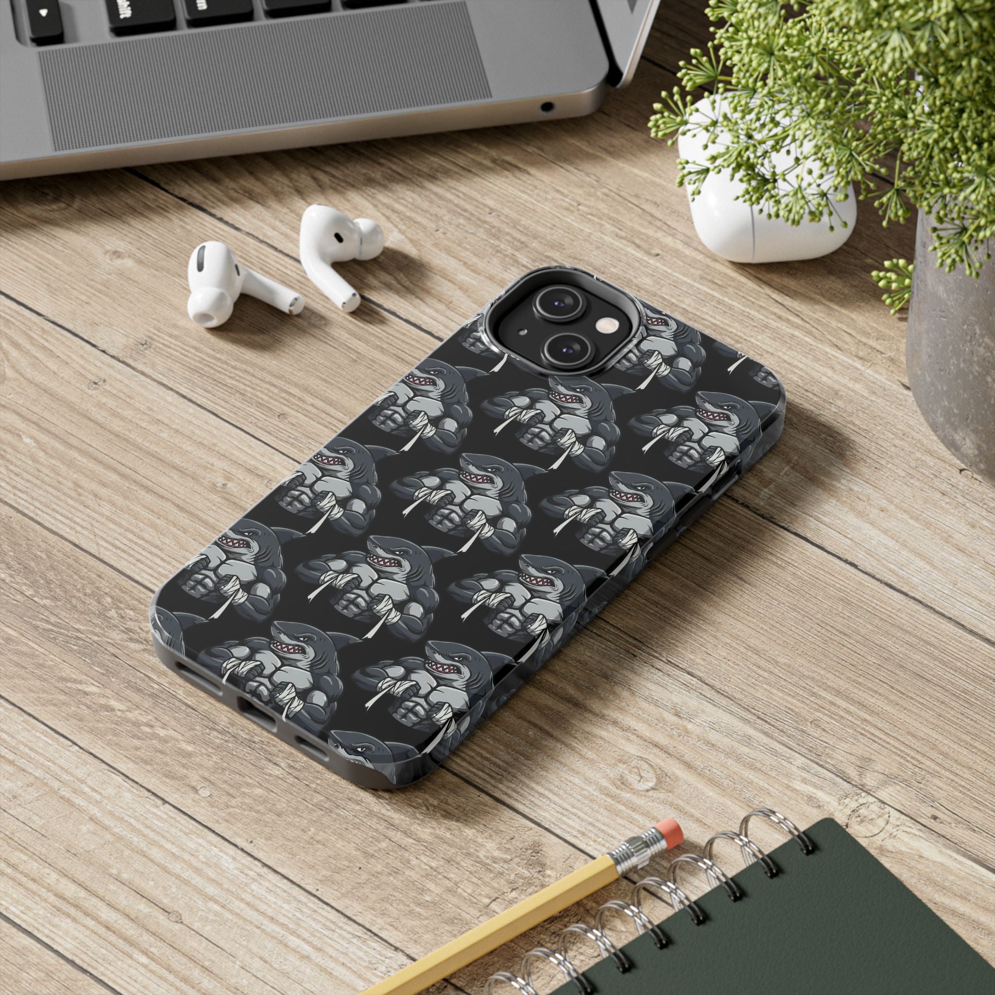 Muscular Shark Pattern Protective iPhone Cover Case