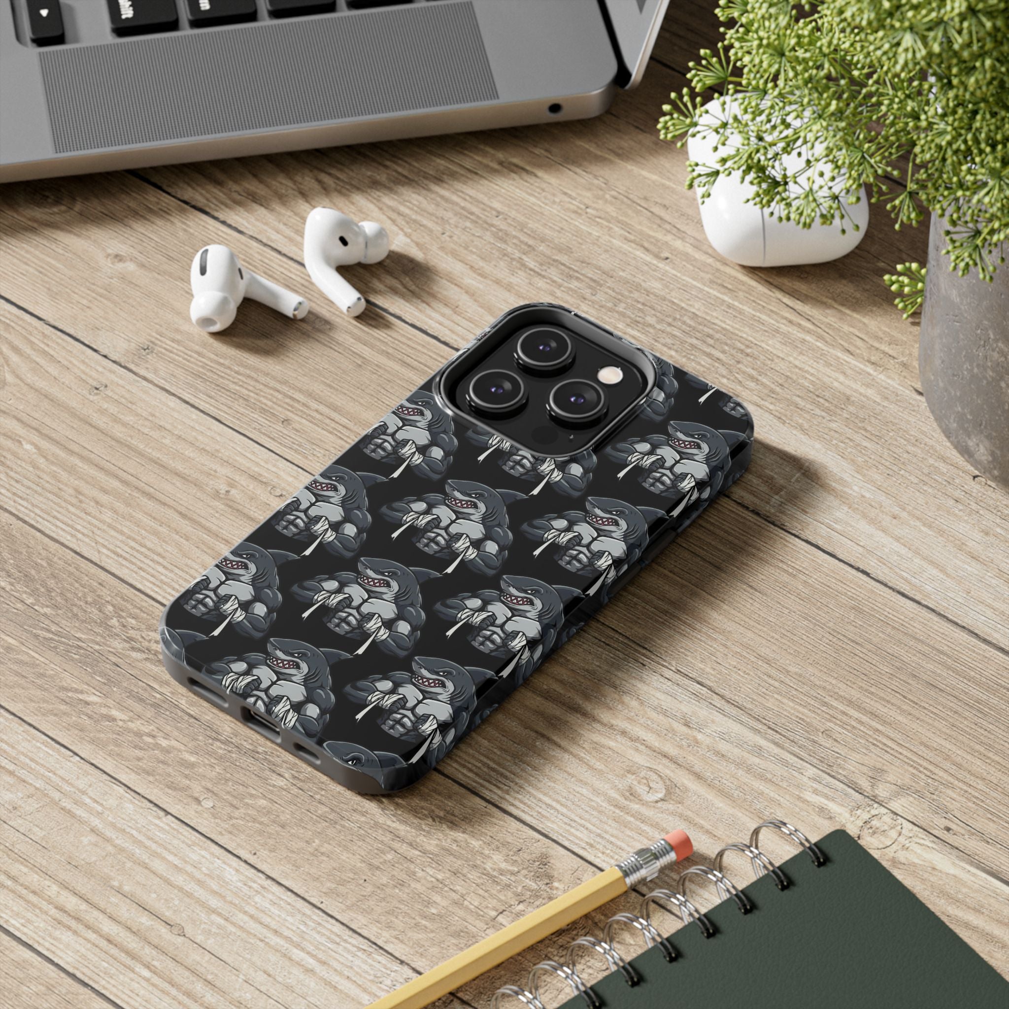 Muscular Shark Pattern Protective iPhone Cover Case