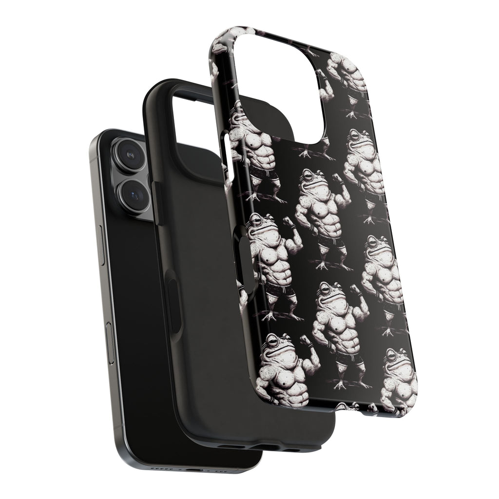 Frog Muscle Pattern Phone Case — Tough Black Protective iPhone Cover